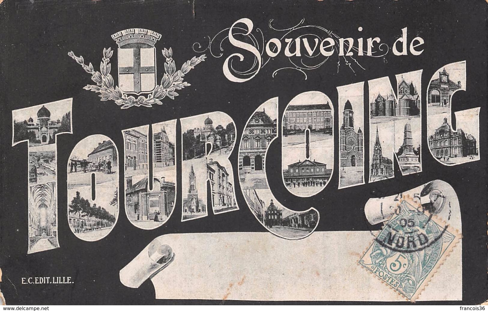 (59) Tourcoing - Lot de 14 CPA divers - bon état général