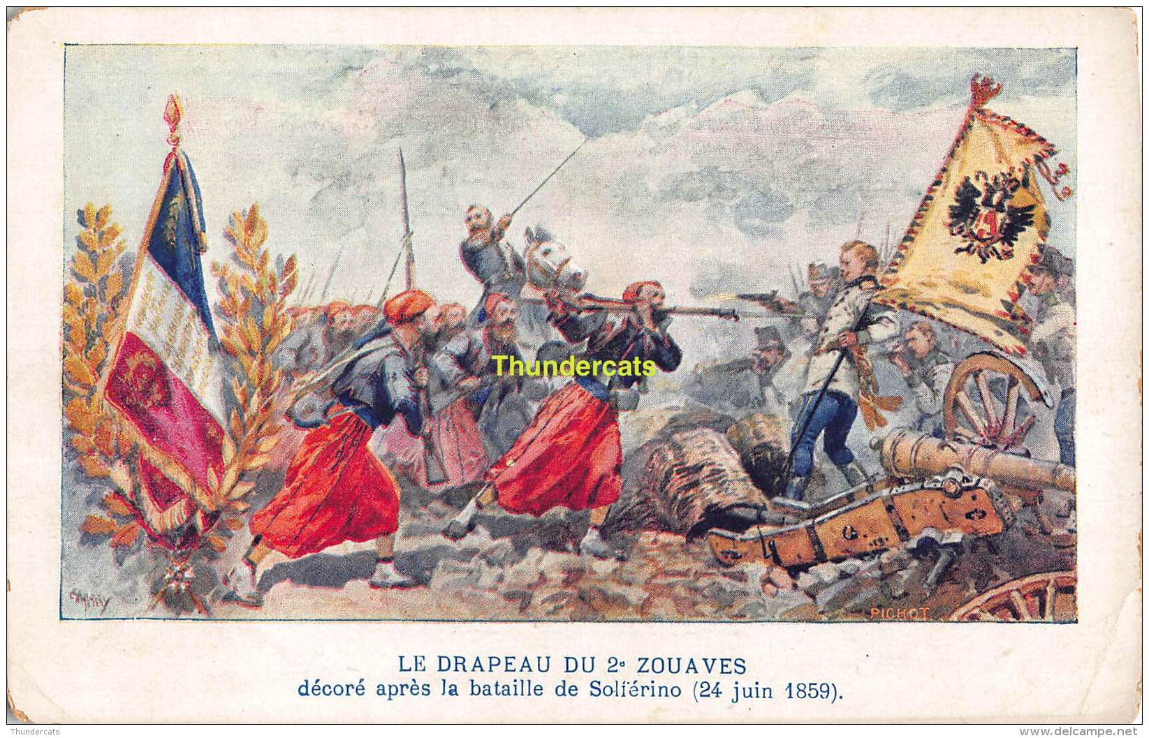 CPA LE DRAPEAU DU 2  ZOUAVES BATAILLE DE SOLFERINO 1859 - Guerres - Autres