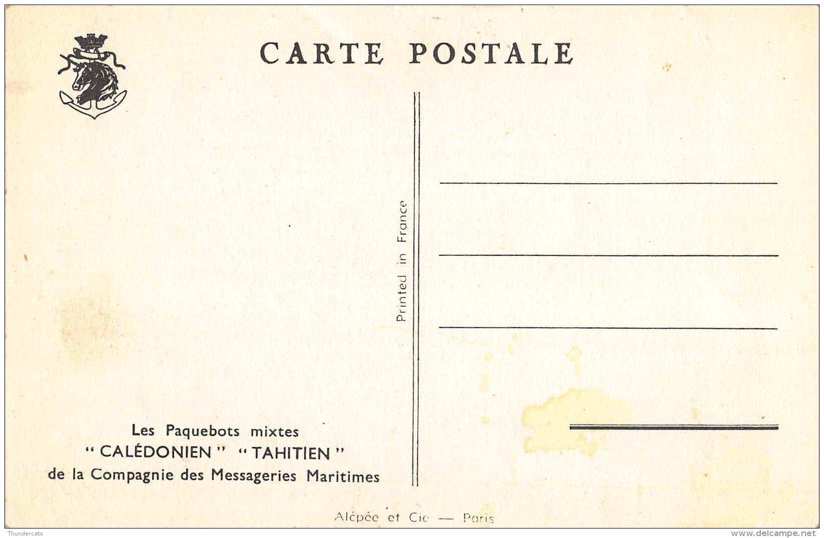 CPA  PAQUEBOT BOAT SHIP ILLUSTRATEUR CALEDONIEN TAHITIEN COMPAGNIE DES MESSAGERIES MARITIMES TAHITI CALEDONIE - Paquebots