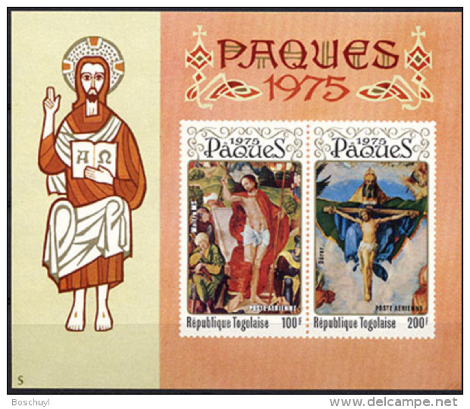 Togo, 1975, Easter, Religious Paintings, Religion, MNH, Michel Block 94 - Togo (1960-...)