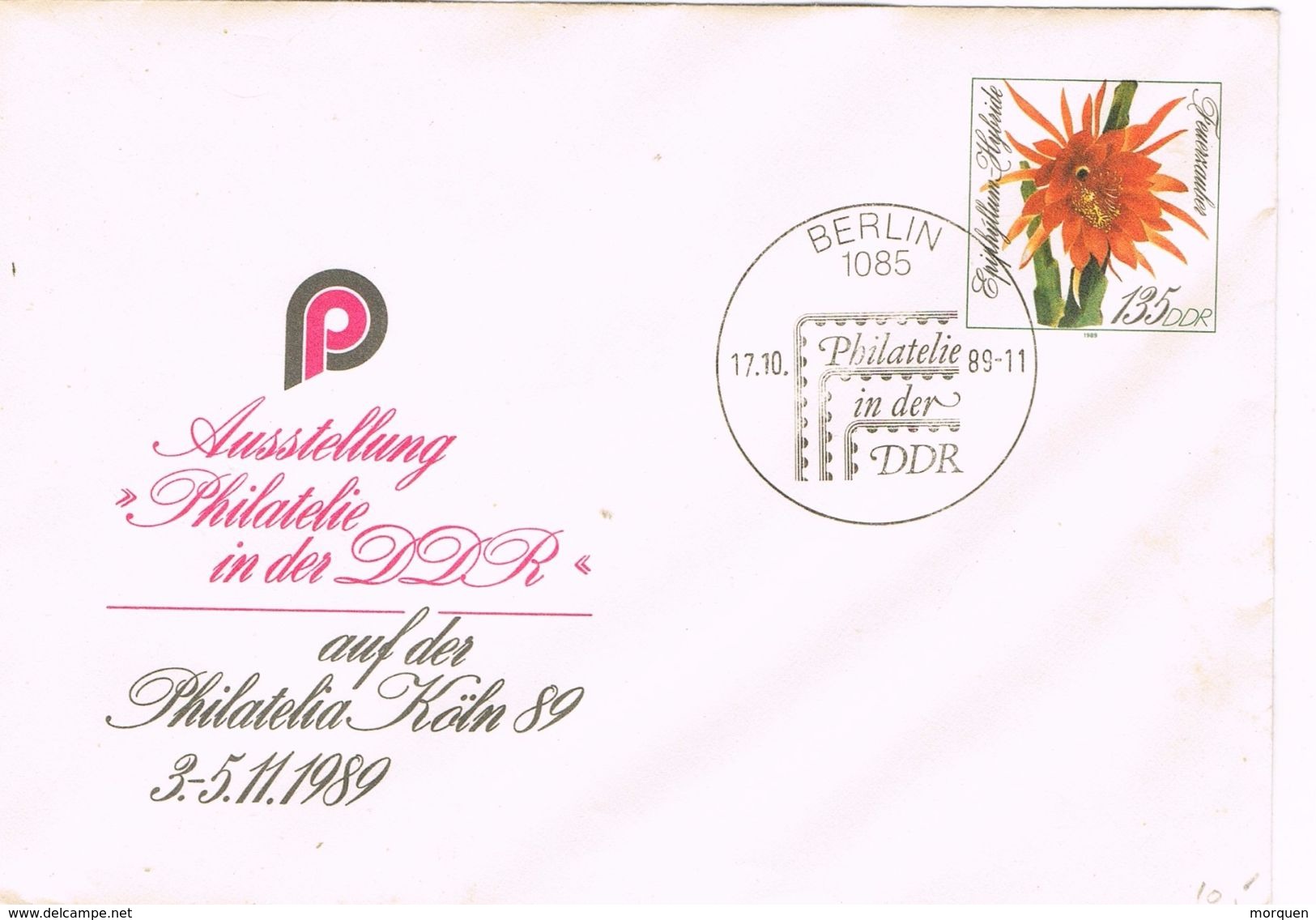26040. Entero Postal BERLIN (Alemania DDR)  1989. Flowers, Flores. Feuerzauber - Enveloppes - Oblitérées