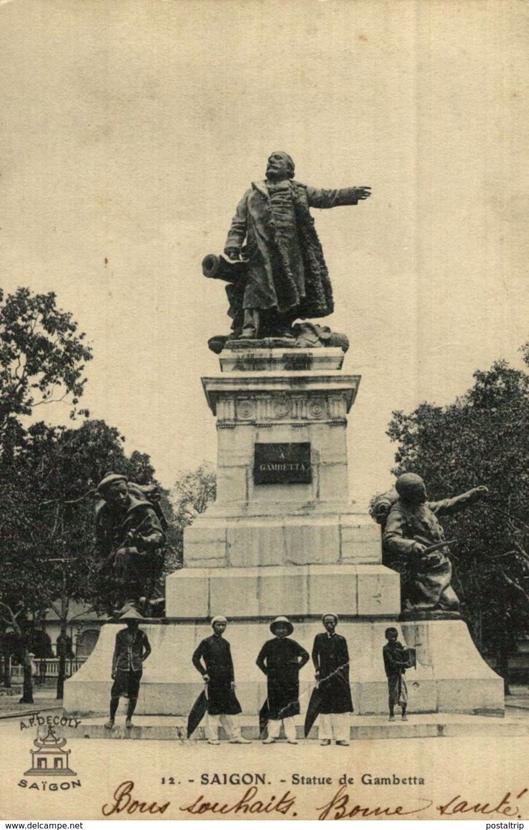 SAIGON STATUE DE GAMBETTA      ASIE INDOCHINE COCHINCHINE VIET-NAM - Viêt-Nam