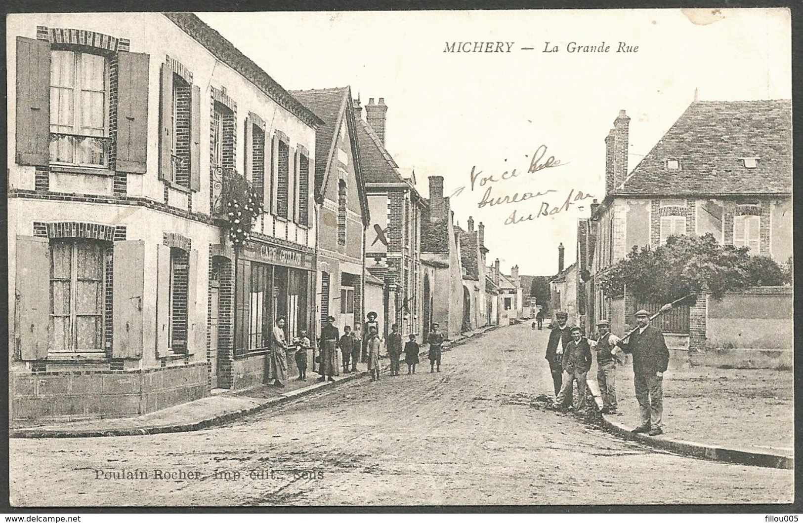 89  MICHERY  ( YONNE )...ANIMEE...CORRESPONDANCE D' UN " POILU"   LA GRANDE RUE...CAFE GOUJON...C2390 - Autres & Non Classés