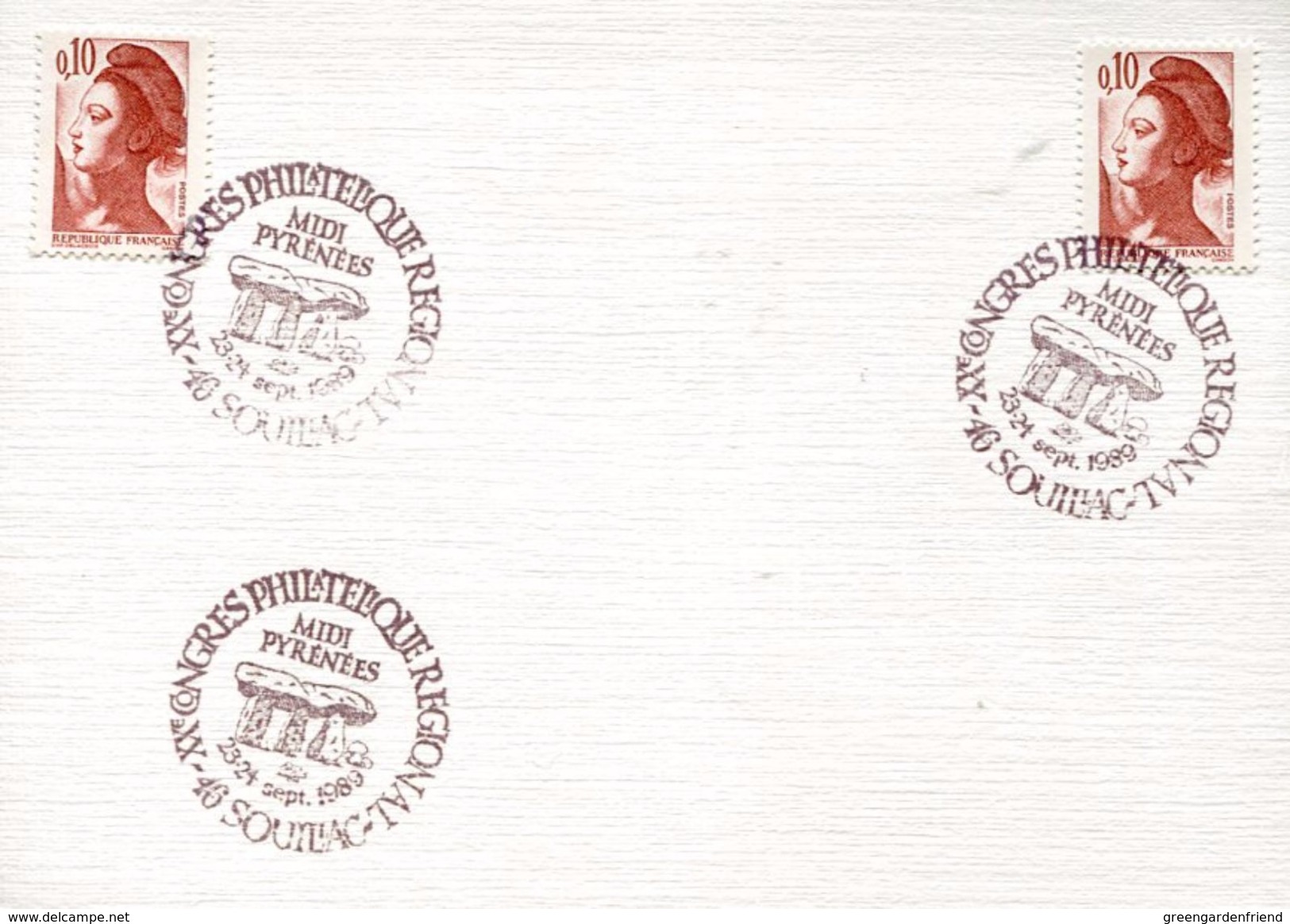 27812 France, Special Postmark 1989 Souillac, Showing A Dolmen, Prehistory - Prehistoria