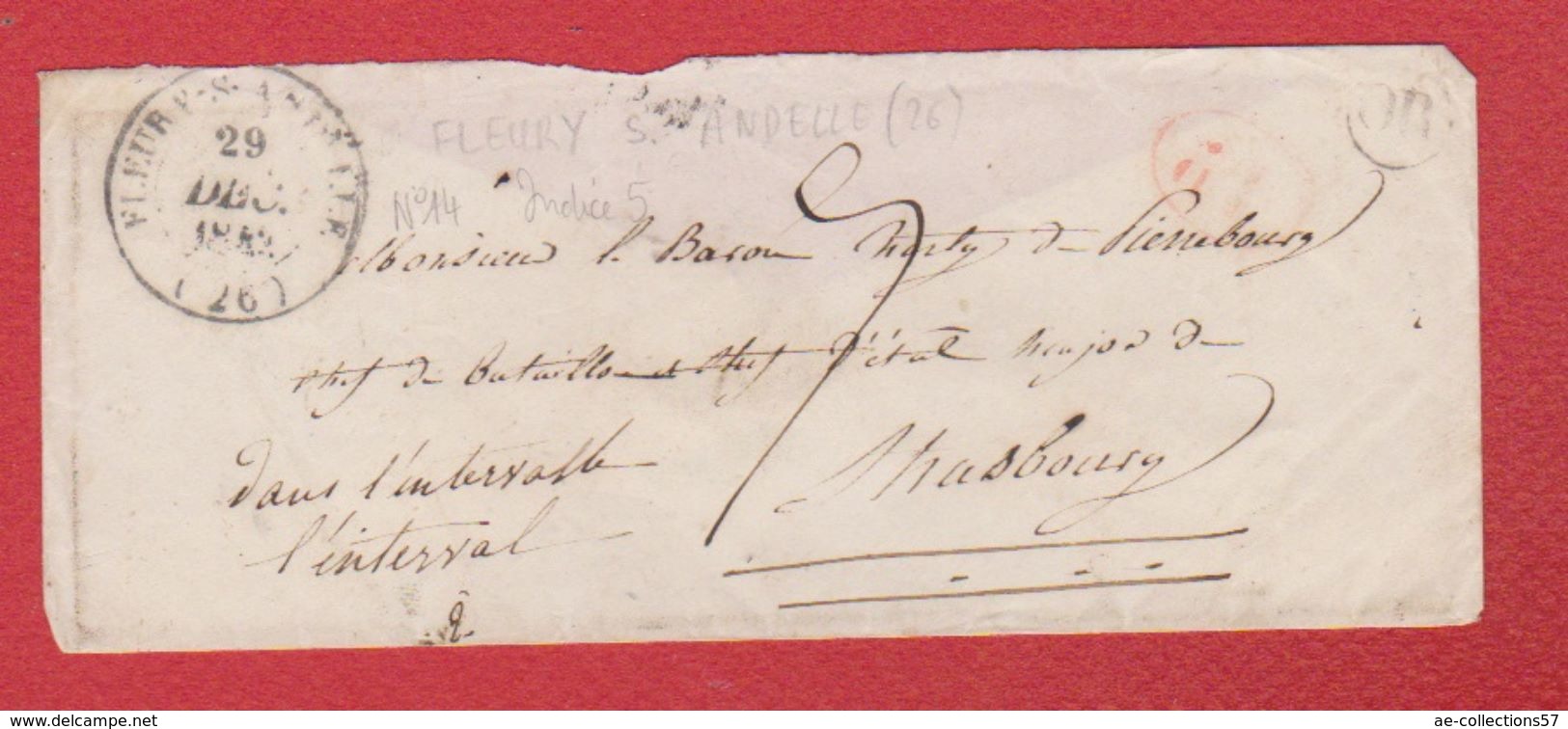 Enveloppe  / De Fleury Sur Andelle / Pour Strasbourg  / 29 / 12 / 1842 - 1801-1848: Precursori XIX