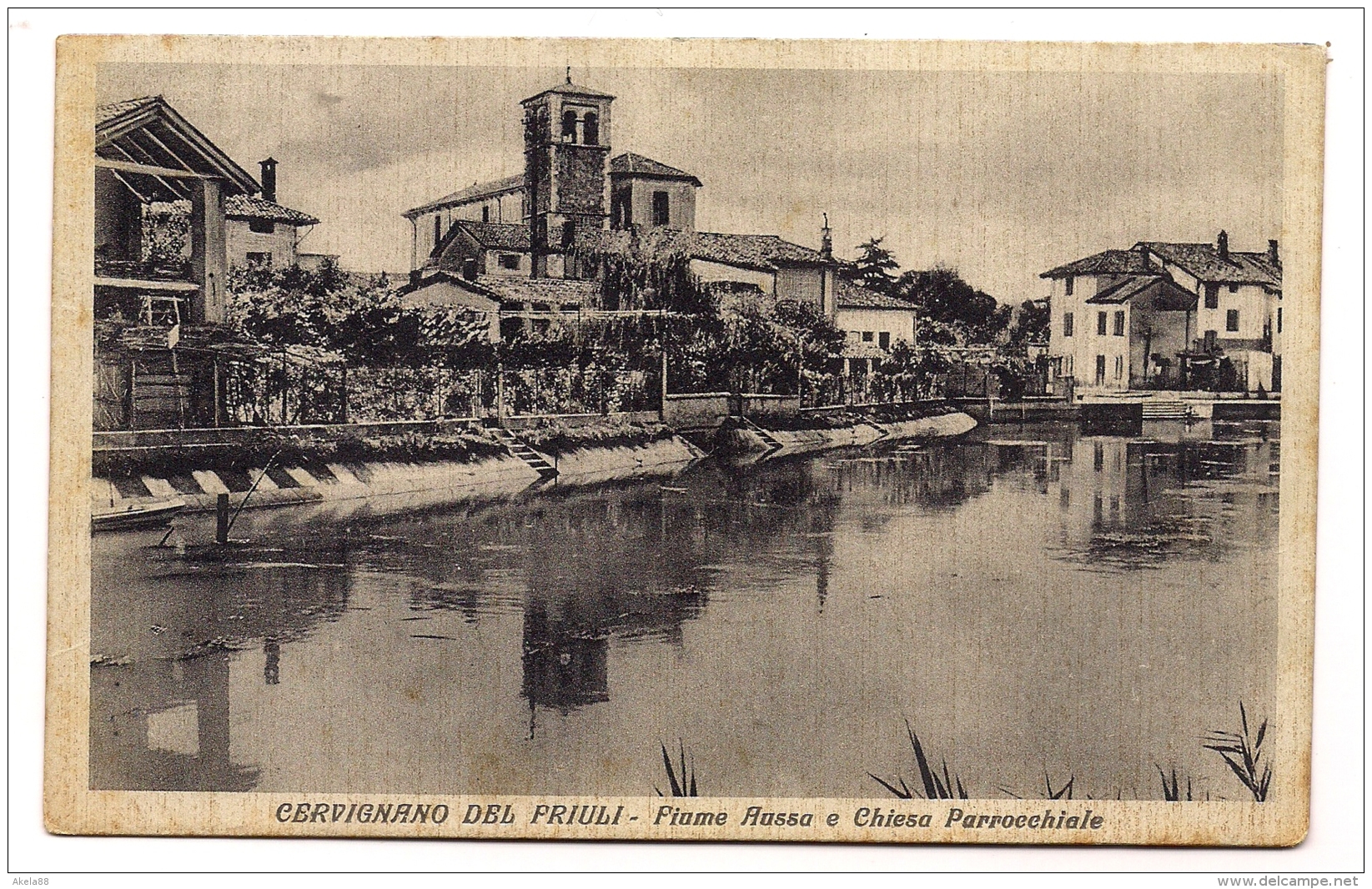 CERVIGNANO DEL FRIULI - FIUME AUSSA E CHIESA PARROCCHIALE - Udine