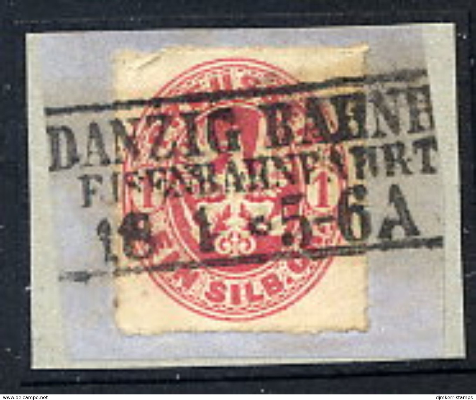 DANZIG C 1861 Danzig Bahnh. Postmark On Prussia 1 Gr. On Piece.  Wolff 72b  25 Points - Other & Unclassified