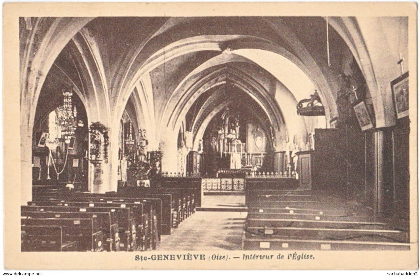 60. STE-GENEVIEVE. Intérieur De L'Eglise - Sainte-Geneviève