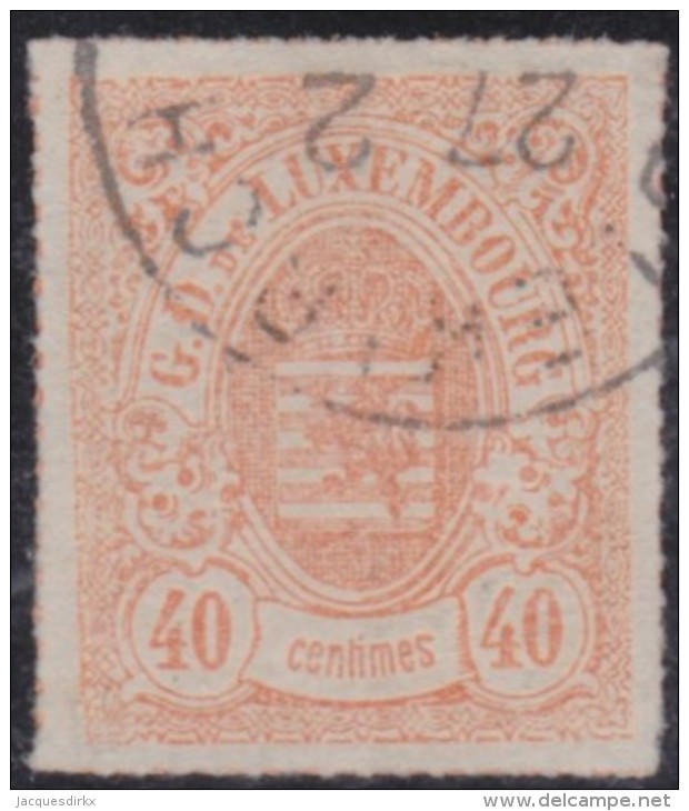 Luxembourg         .     Yvert  .   23      .    O      .          Gebruikt  .     /   .   Cancelled - 1859-1880 Armarios