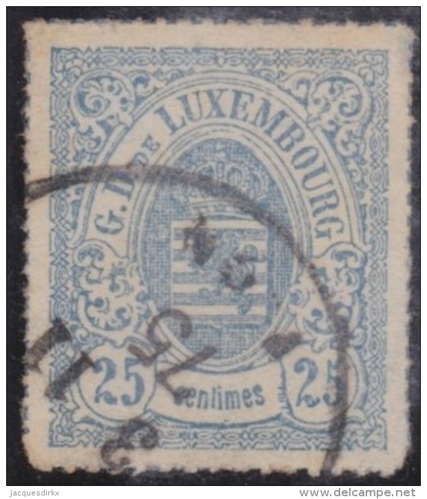 Luxembourg         .     Yvert  .    20        .       O      .         Gebruikt  .     /   .   Cancelled - 1859-1880 Wapenschild