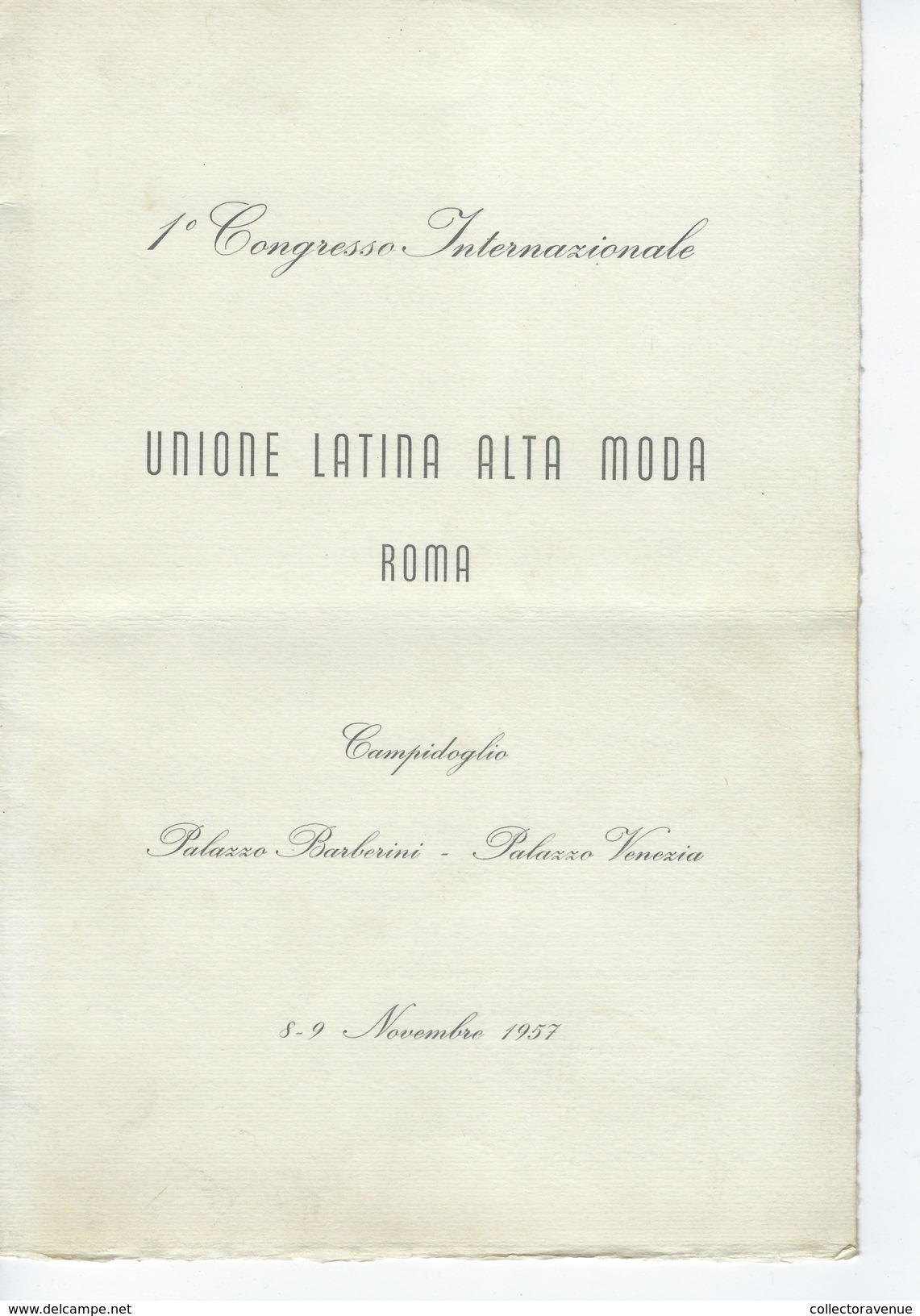 Congresso Internazionale Unione Latina Alta Moda Roma Papa Pio XII 1957 - Ohne Zuordnung