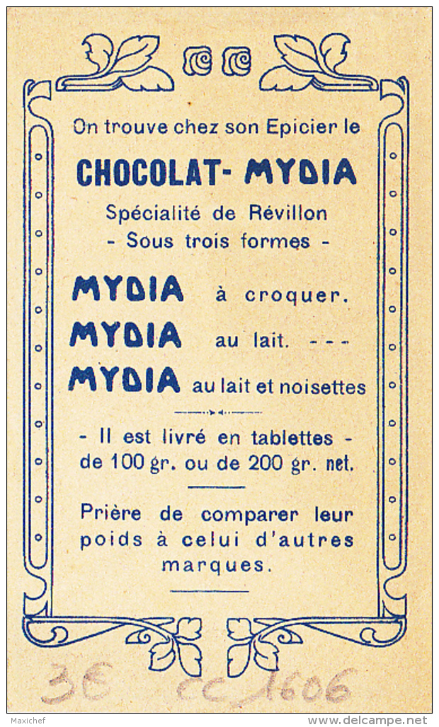 Image 6.5  X10.6 Cm "Chocolat Révillon" Henri IV à Ivry Sur Eure - Publicité Verso Chocolat - MYDIA, Sous Trois Formes - Publicités