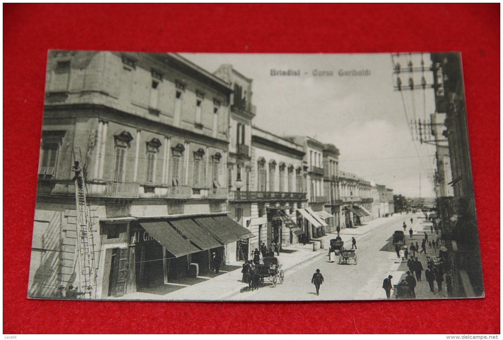 Brindisi Corso Garibaldi 1915 Ed. Anelli Con Timbro Brindisi Lecce Animata - Brindisi