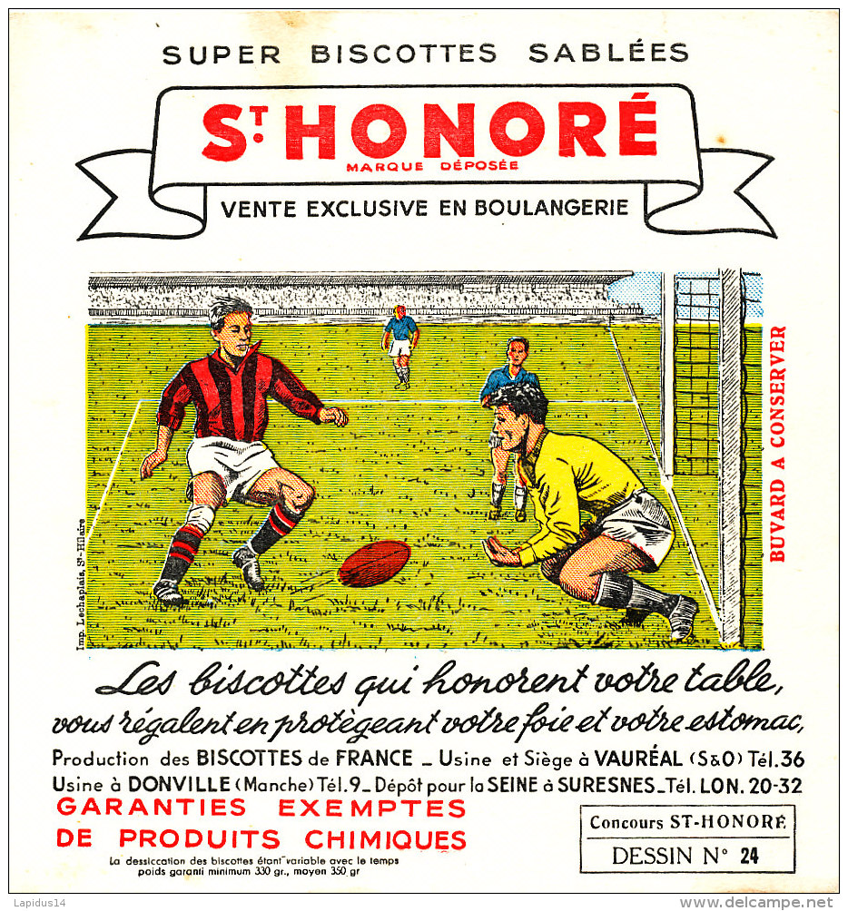 BU 1483 /BUVARD  SUPER BISCOTTES  SABLEES  ST HONORE (  SPORTS) - Biscottes