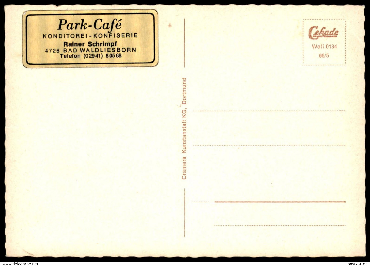 ÄLTERE POSTKARTE BAD WALDLIESBORN PARK-CAFÉ RAINER SCHRIMPF LIPPSTADT Postcard Ansichtskarte Cpa AK - Lippstadt