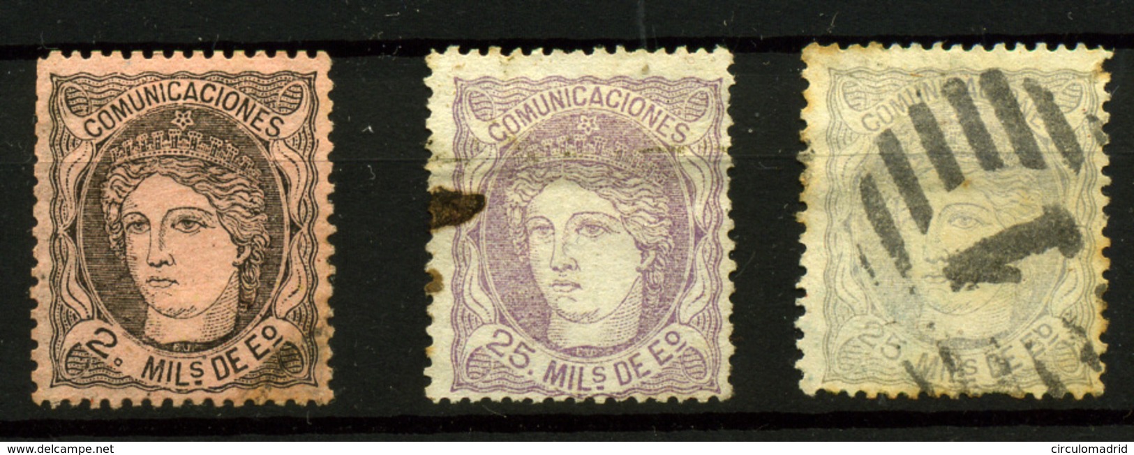 España Nº 103, 106/6a. Año 1870 - Used Stamps