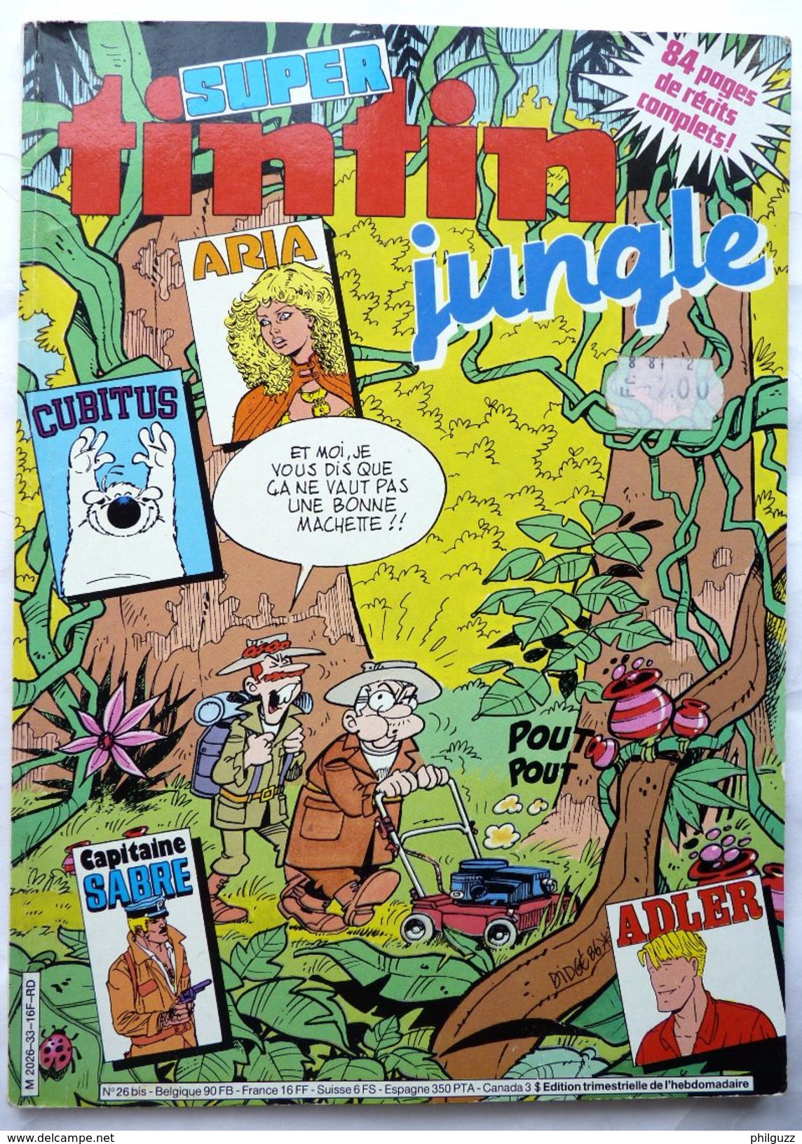 PERIODIQUE SUPER TINTIN N° 33 Jungle, Aria, Adler, Cubitus, Capitaine Sabre, Lester Cockney ... - Tintin