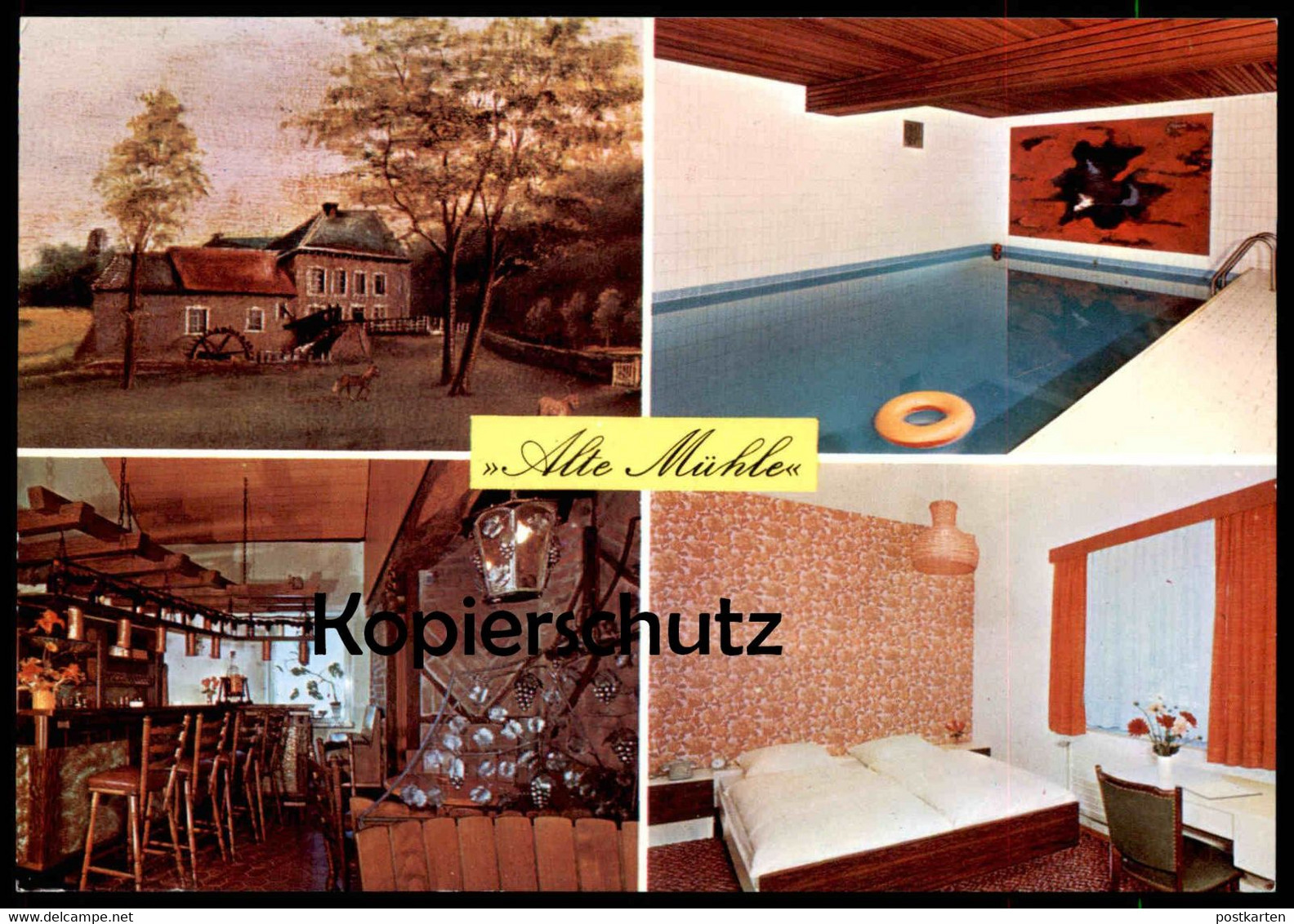 ÄLTERE POSTKARTE HOTEL RESTAURANT ALTE MÜHLE WÜRSELEN BARDENBERG SCHWIMMBAD BESITZER EHELEUTE PETER ZOPP Postcard AK Cpa - Würselen