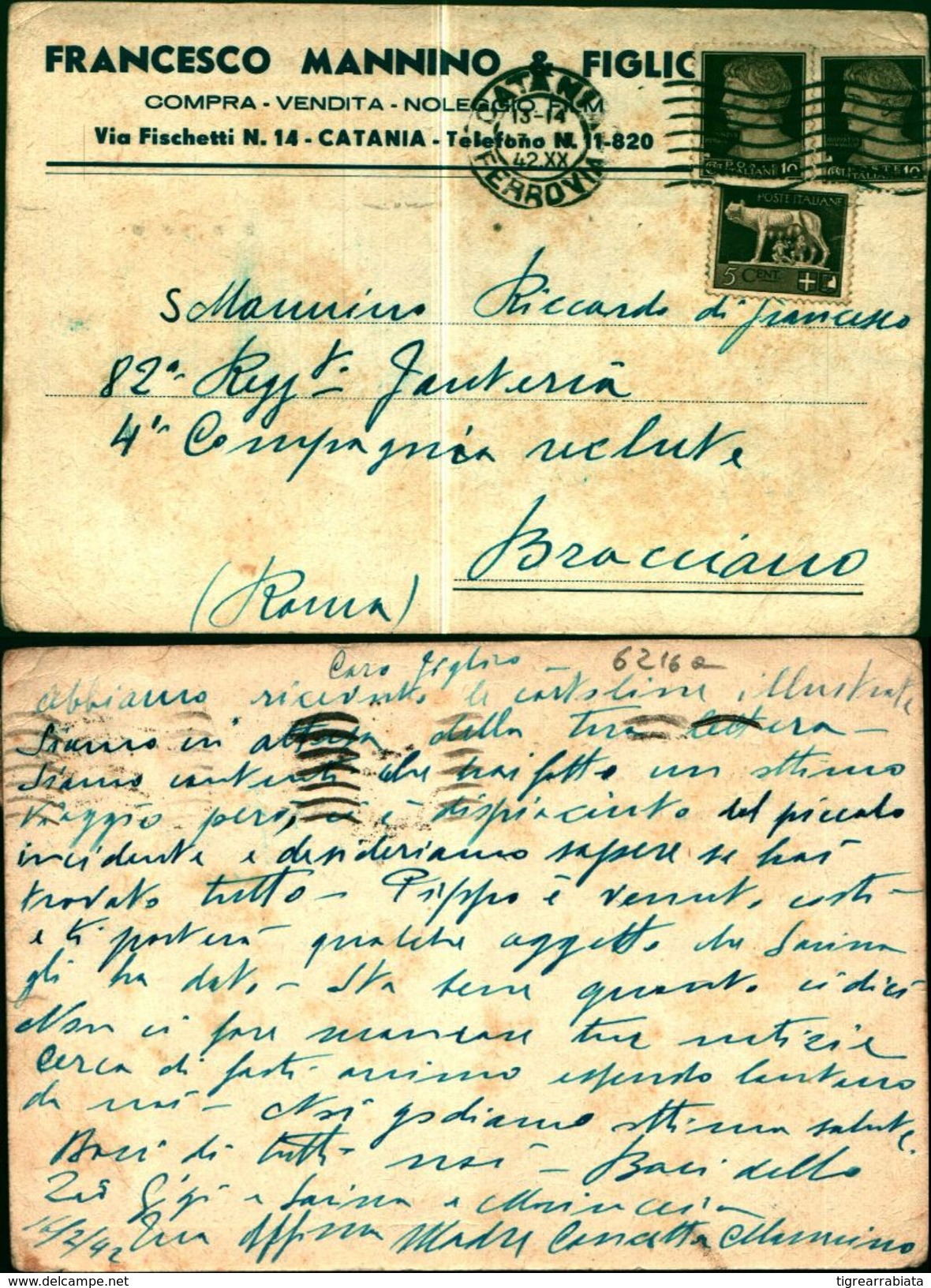 6216a)cartolina-  Postale  Francesco Mannino E Figli - Marcophilie