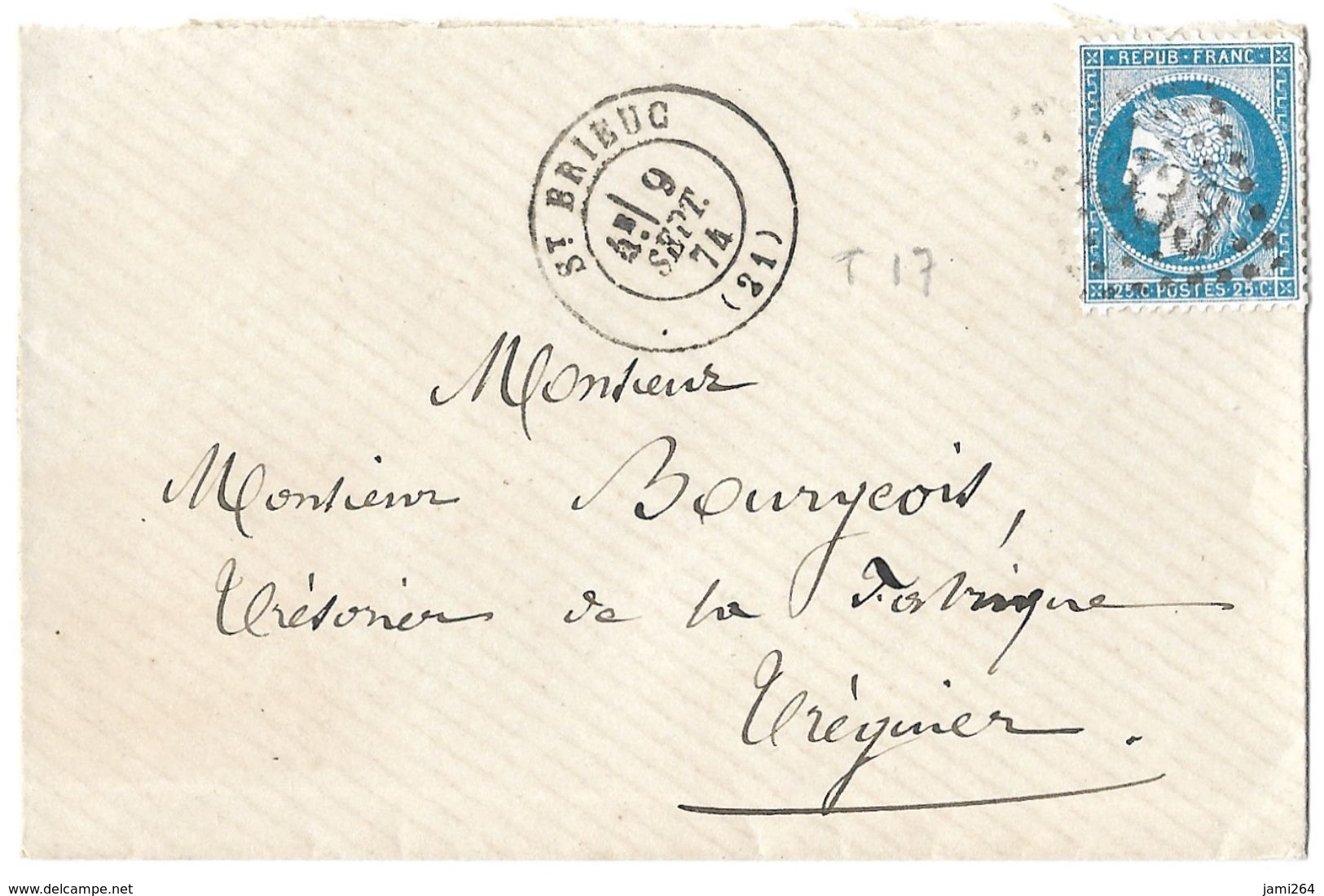 LETTRE Avec N°60 A2  POSITION 34 TTB - 1871-1875 Cérès