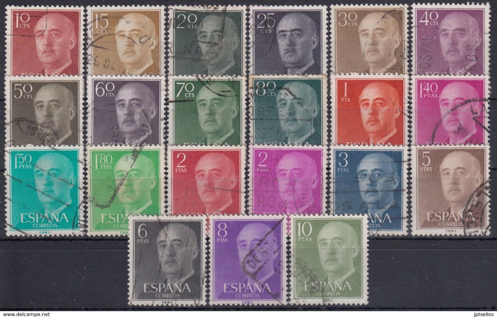 ESPAÑA 1955/56 Nº 1143/1163 PAPEL MATE USADO (REF. 01) - Used Stamps
