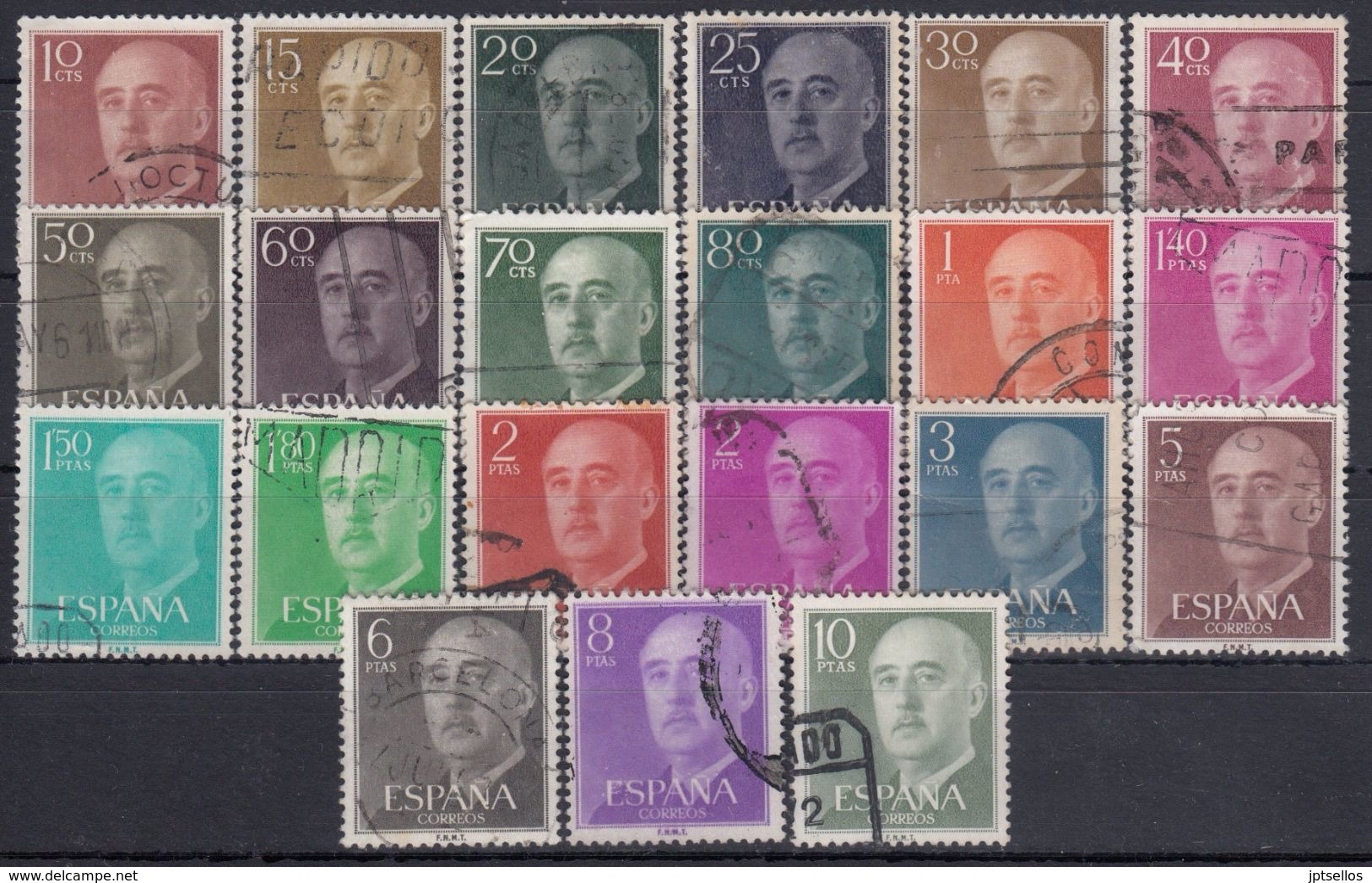 ESPAÑA 1955/56 Nº 1143/1163 PAPEL MATE USADO (REF. 03) - Gebraucht