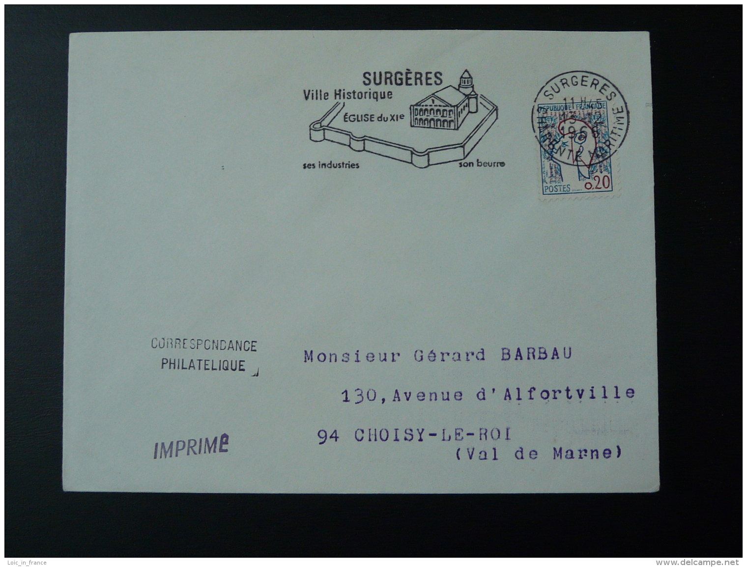 17 Charente Maritime Surgères église Remparts Beurre 1966 - Flamme Sur Lettre Postmark On Cover - Mechanical Postmarks (Advertisement)