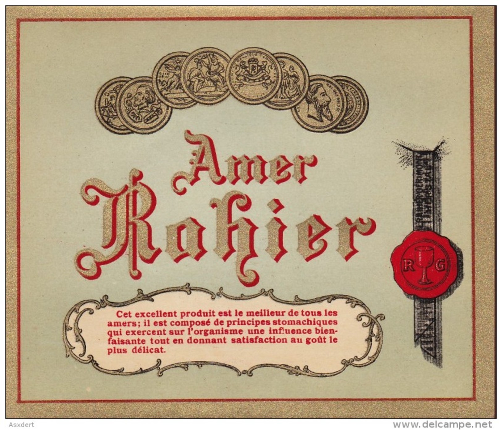 Distillerie "AMER" Rahier - Gerimont / HERSTAL -  Etiquette Litho - Andere & Zonder Classificatie