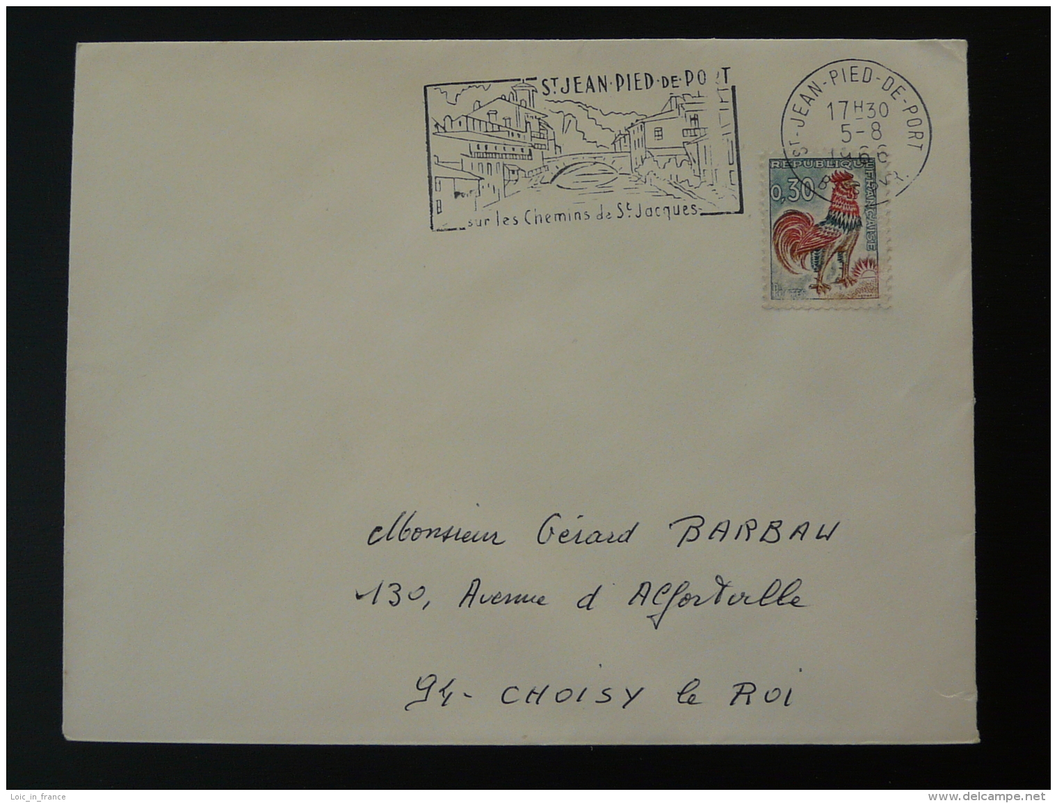 64 Pyrénées Atlantiques St Jean Pied De Port St Jacques De Compostelle Pont 1966 - Flamme Sur Lettre Postmark On Cover - Ponts