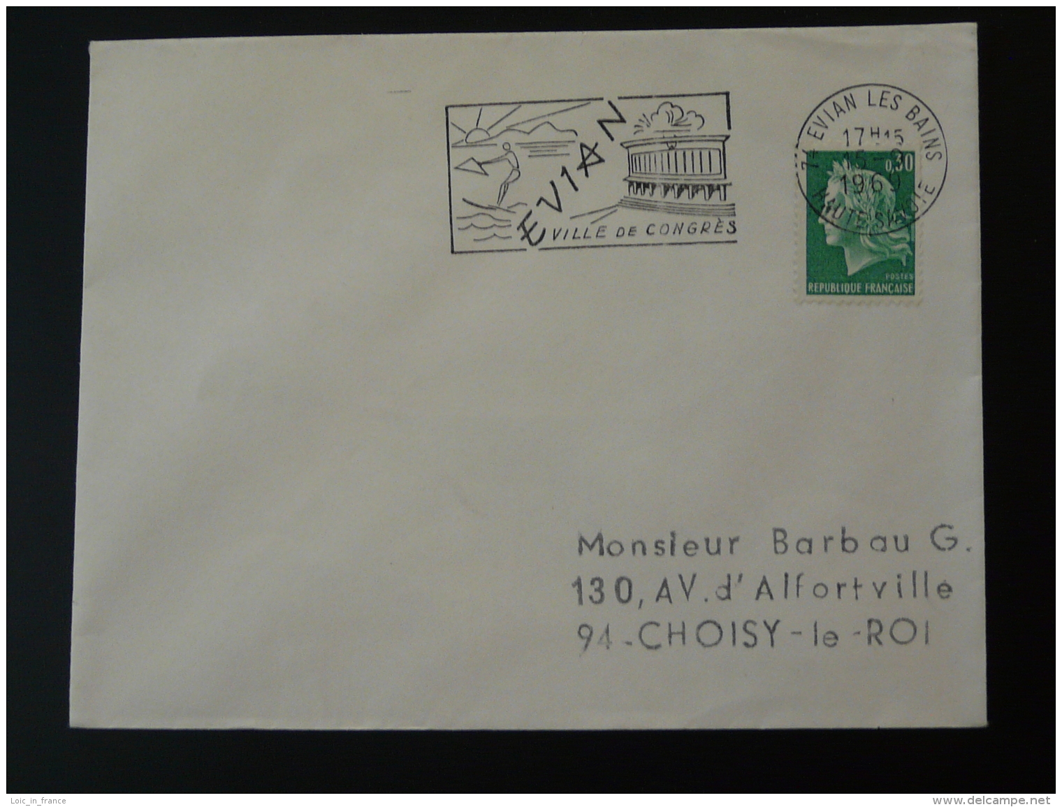 74 Haute Savoie Evian Ski Nautique 1969 - Flamme Sur Lettre Postmark On Cover - Water-skiing