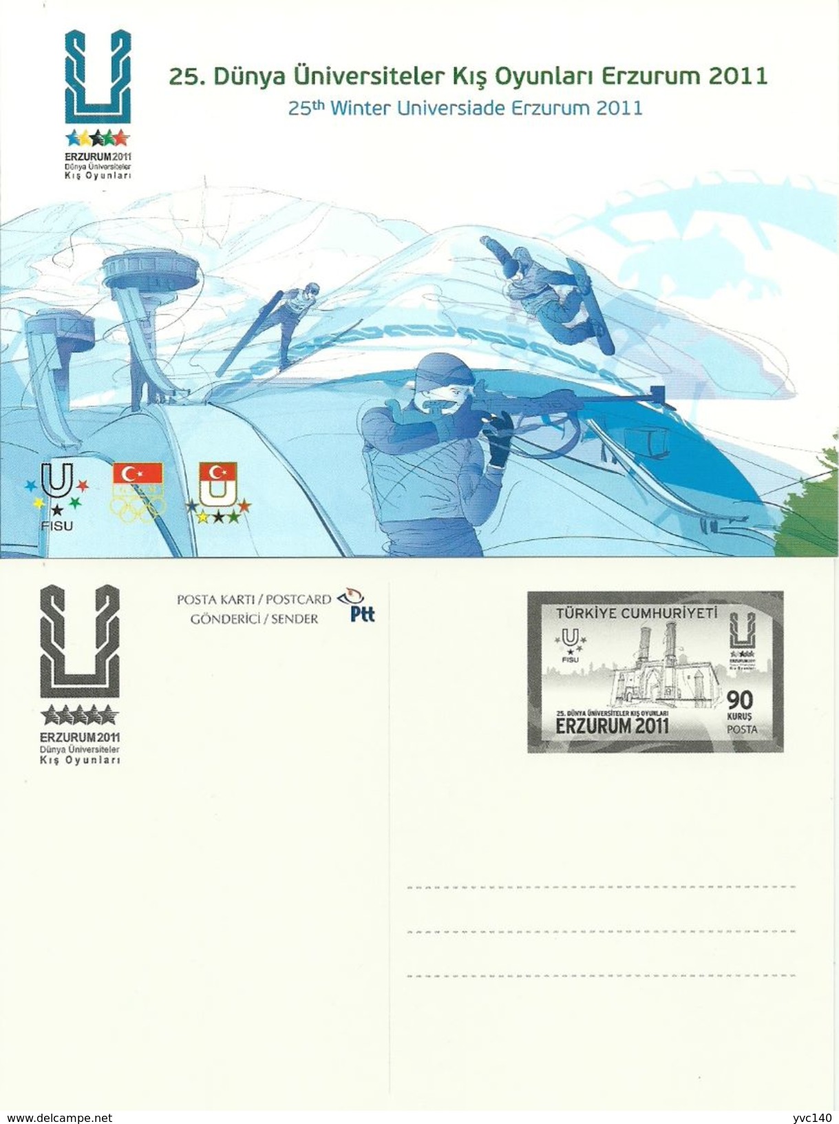 Turkey; Postal Stationery 2011 "25th Universiade Winter Games, Erzurum" - Ganzsachen