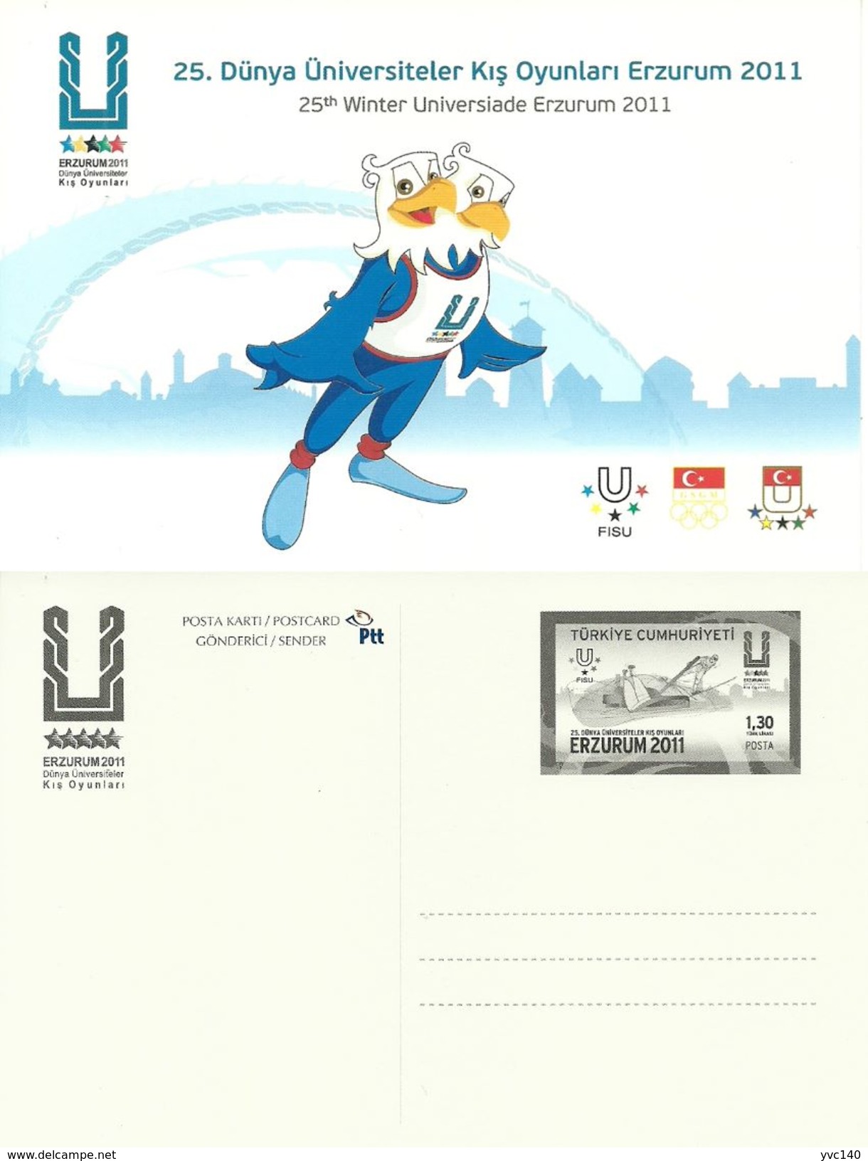Turkey; Postal Stationery 2011 "25th Universiade Winter Games, Erzurum" - Entiers Postaux