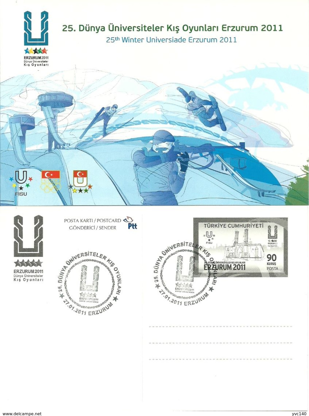 Turkey; Postal Stationery 2011 "25th Universiade Winter Games, Erzurum" - Entiers Postaux