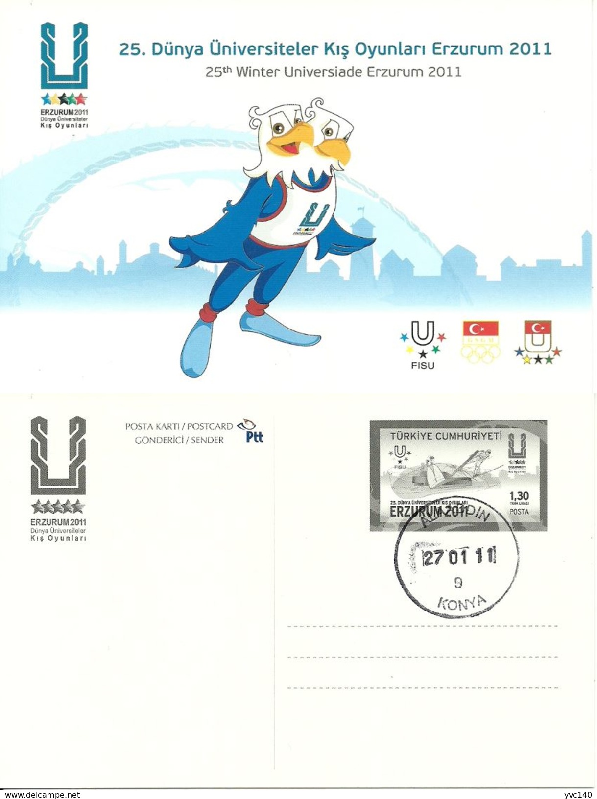 Turkey; Postal Stationery 2011 "25th Universiade Winter Games, Erzurum" - Entiers Postaux