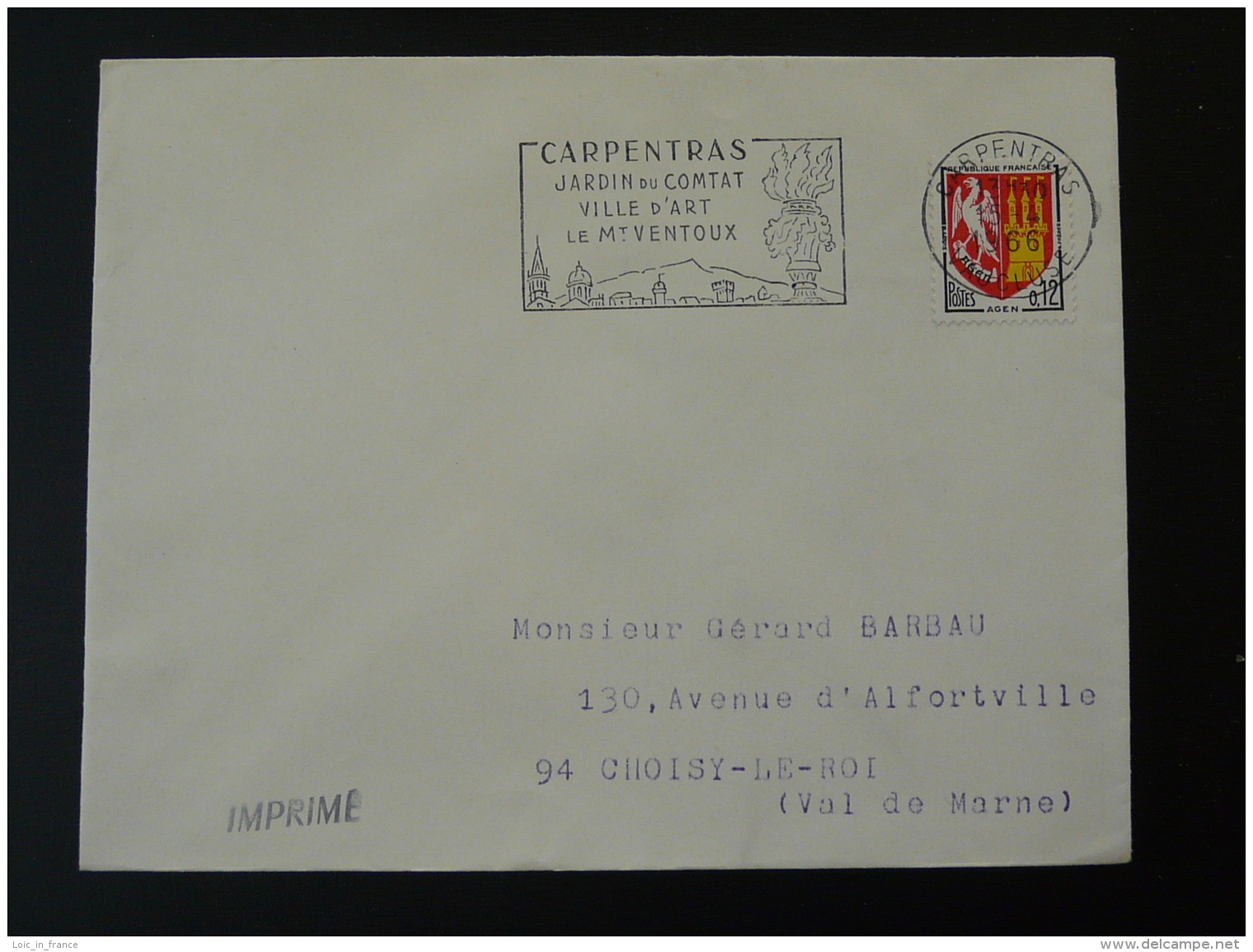 84 Vaucluse Carpentras Mont Ventoux 1966 - Flamme Sur Lettre Postmark On Cover - Sellados Mecánicos (Publicitario)