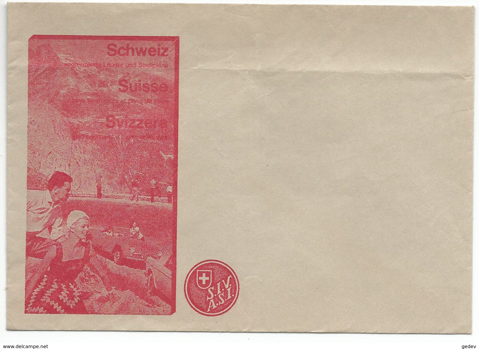 Enveloppe Publicité Suisse, S.I.V. A.S.I., Balade En Voiture Dans Les Alpes (920) - Publicités
