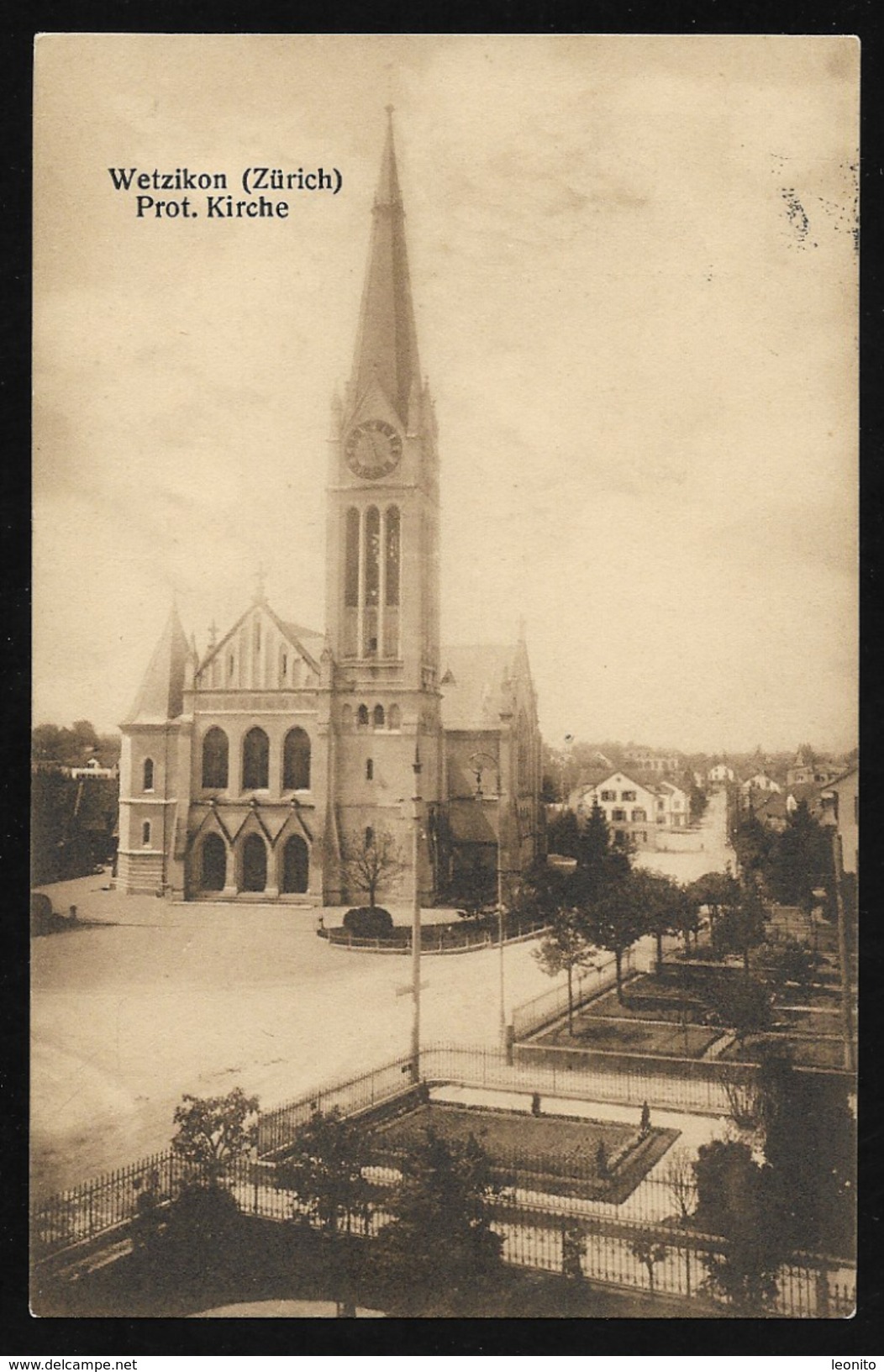 WETZIKON ZH Prot. Kirche Hch. Sattler Photo-Verlag Kempten-Zch. 1917 - Wetzikon