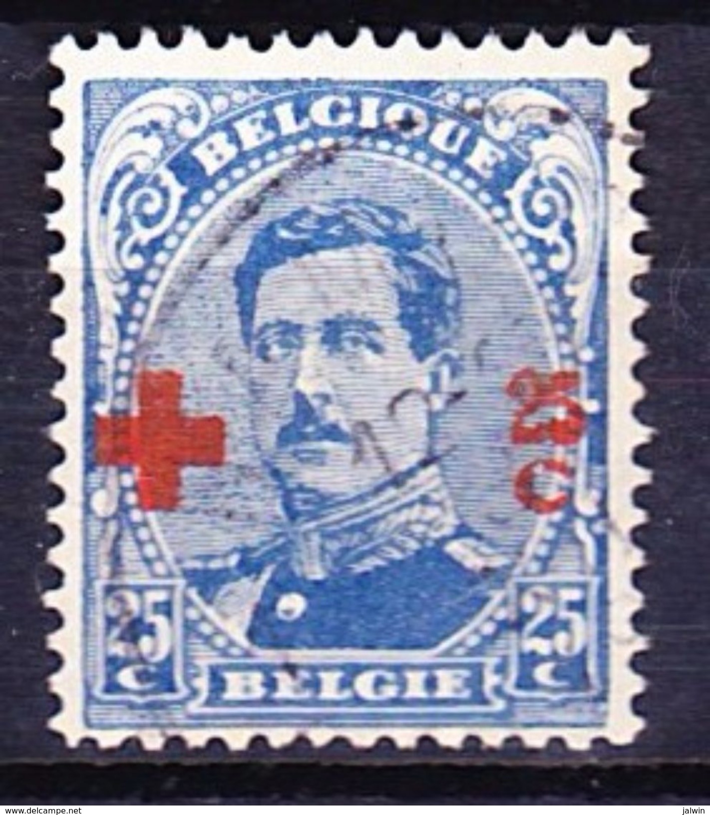 BELGIQUE 1918 YT N° 156 Obl. - 1918 Cruz Roja