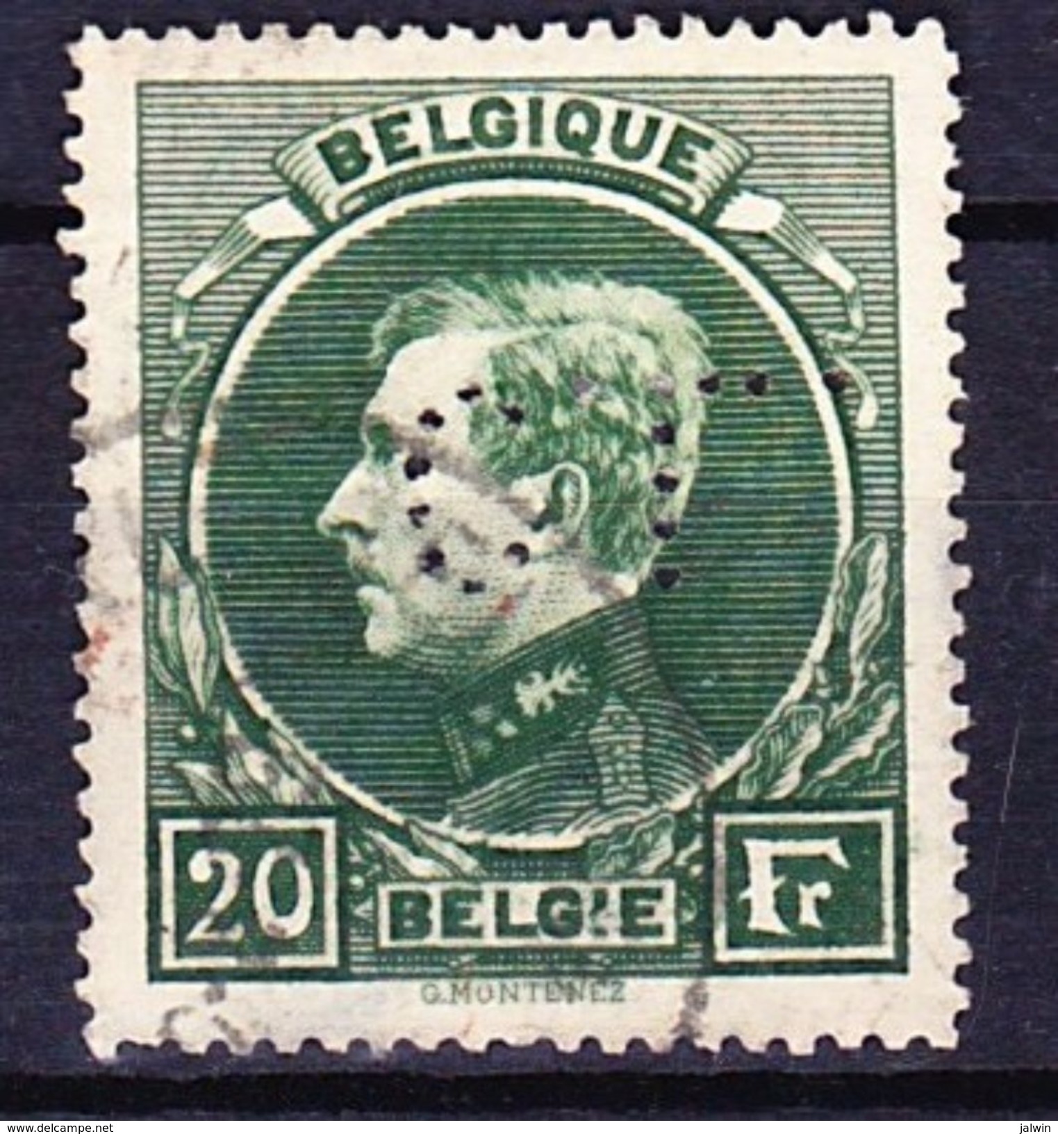 BELGIQUE 1929-32 YT N° 290 Obl. PERFORE - 1929-1941 Big Montenez