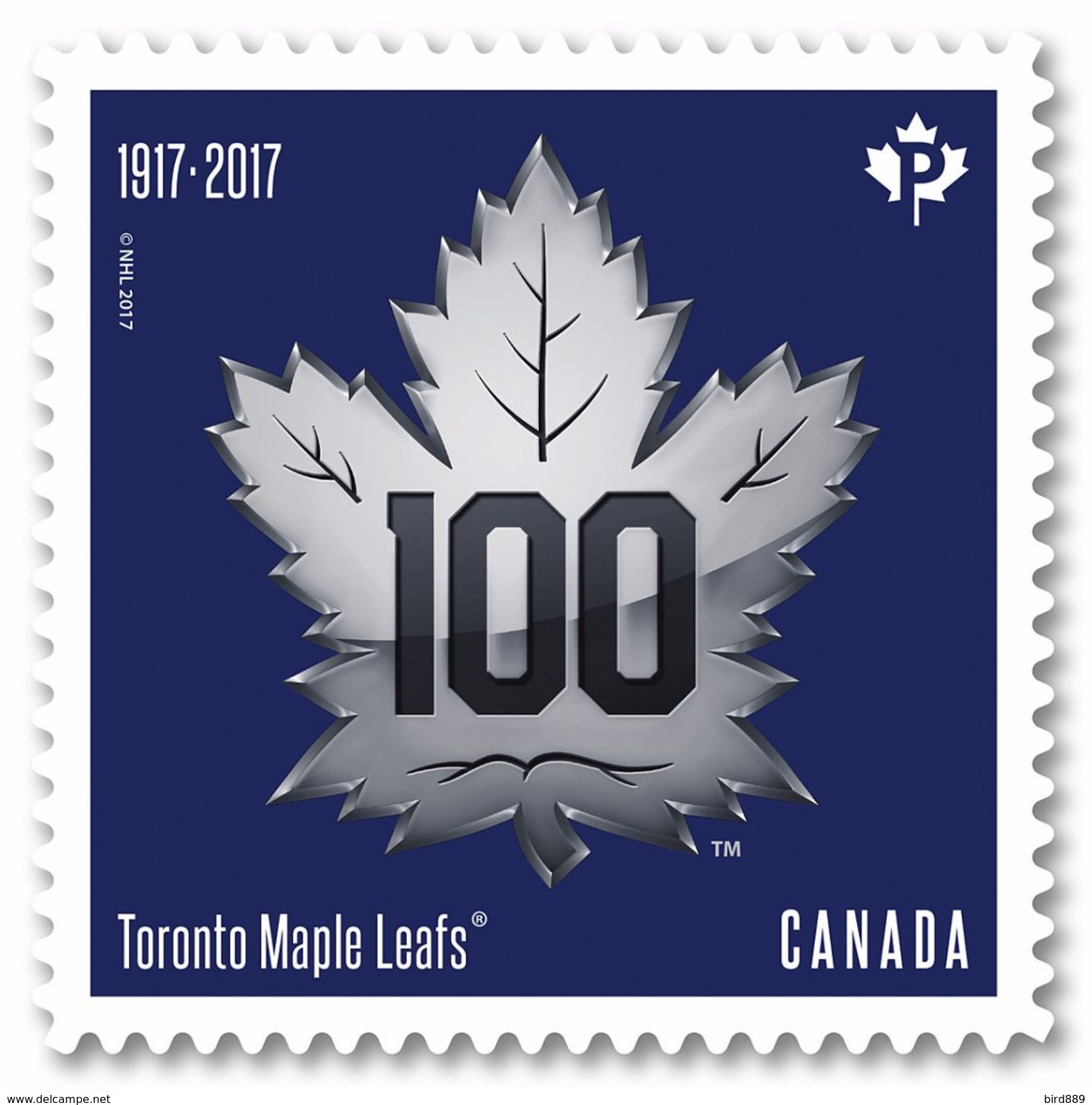 2017 Canada Hockey NHL Toronto Maple Leaf Centenary Single Stamp From Booklet Canada MNH - Francobolli (singoli)