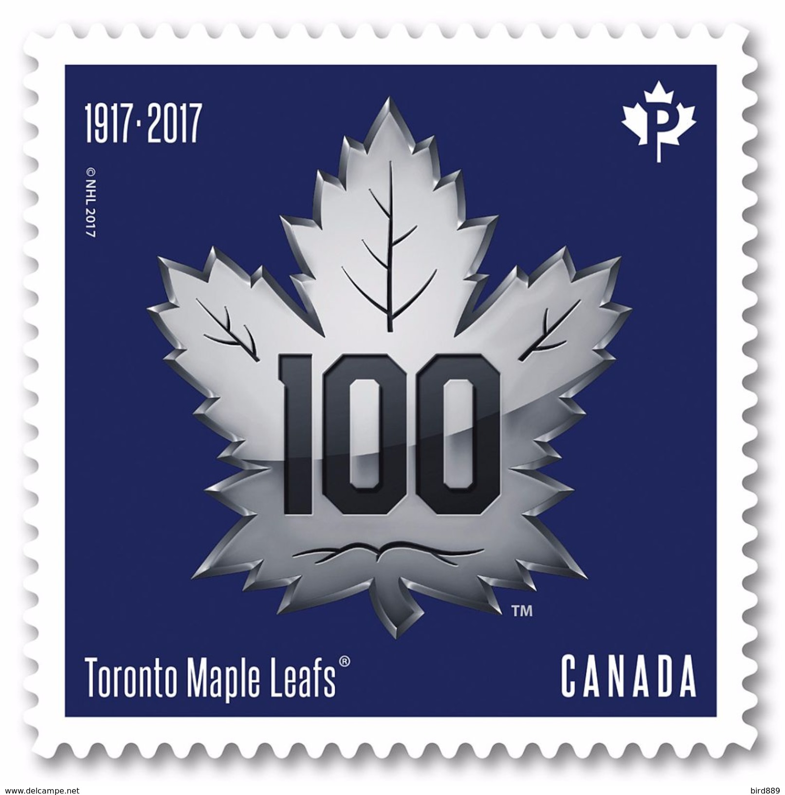 2017 Canada Hockey NHL Toronto Maple Leaf Centenary Single Stamp From Booklet Canada MNH - Timbres Seuls