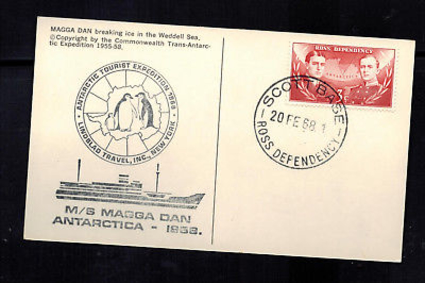 1968 Australia RPPC Postcard Cover MS Magga Dan Ice Breaker Ship Antarctica - FDC