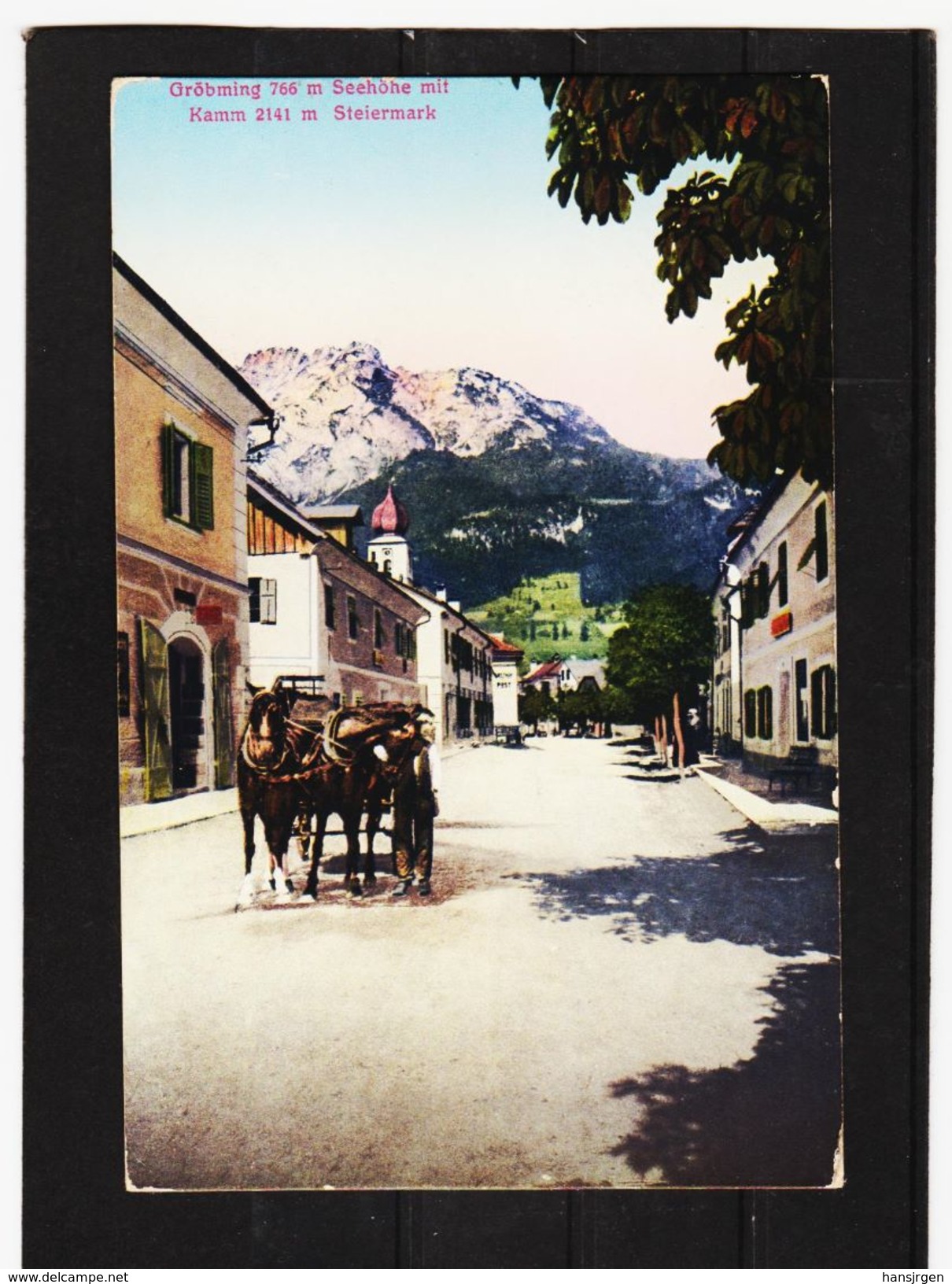 LKW112  PHOTOCHROMIEKARTE  01901 JAHR 1912 GRÖBMING STRASSENPARTIE Mit KUTSCHE GEBRAUCHT - Gröbming