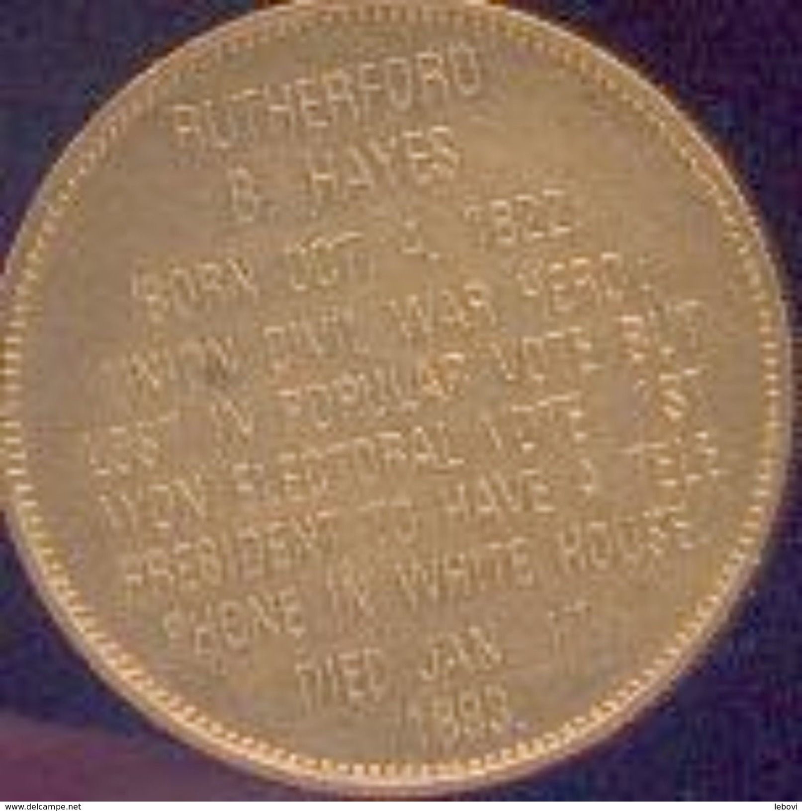 Médaille U.S.A.  : RUTHERFORD HAYES 1887-1881 - Autres & Non Classés