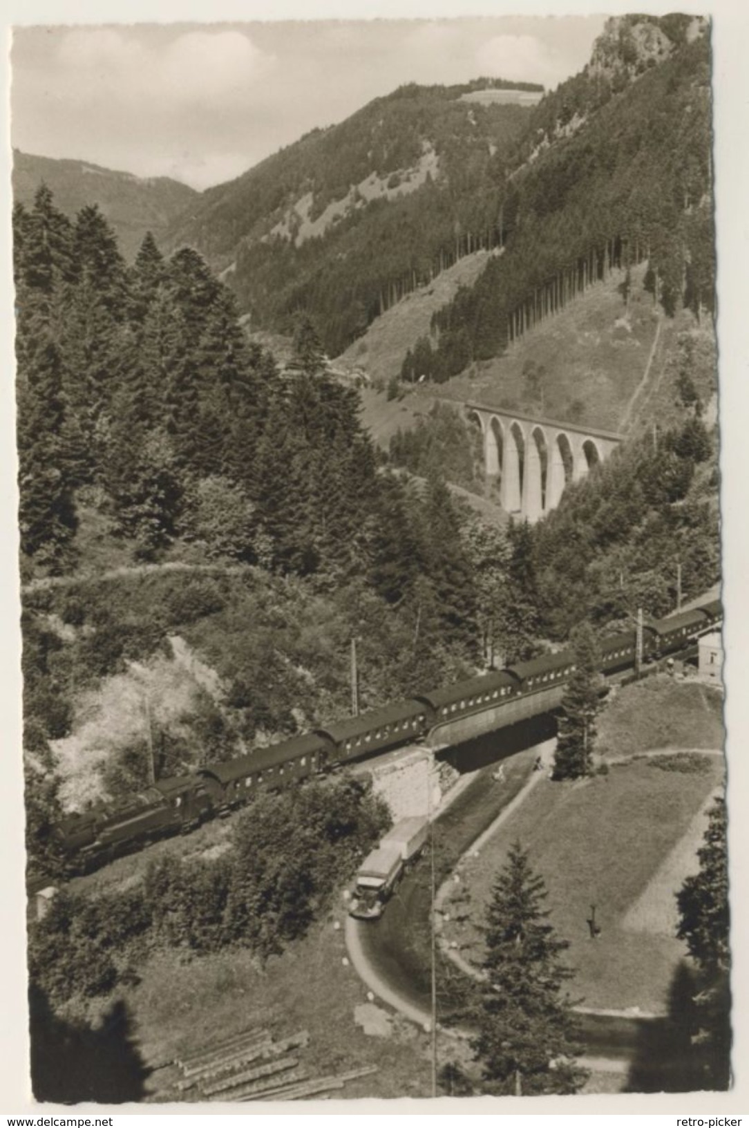 AK  Höllental Schwarzwald Ravennabrücke Mit Eisenbahn 1956 - Höllental