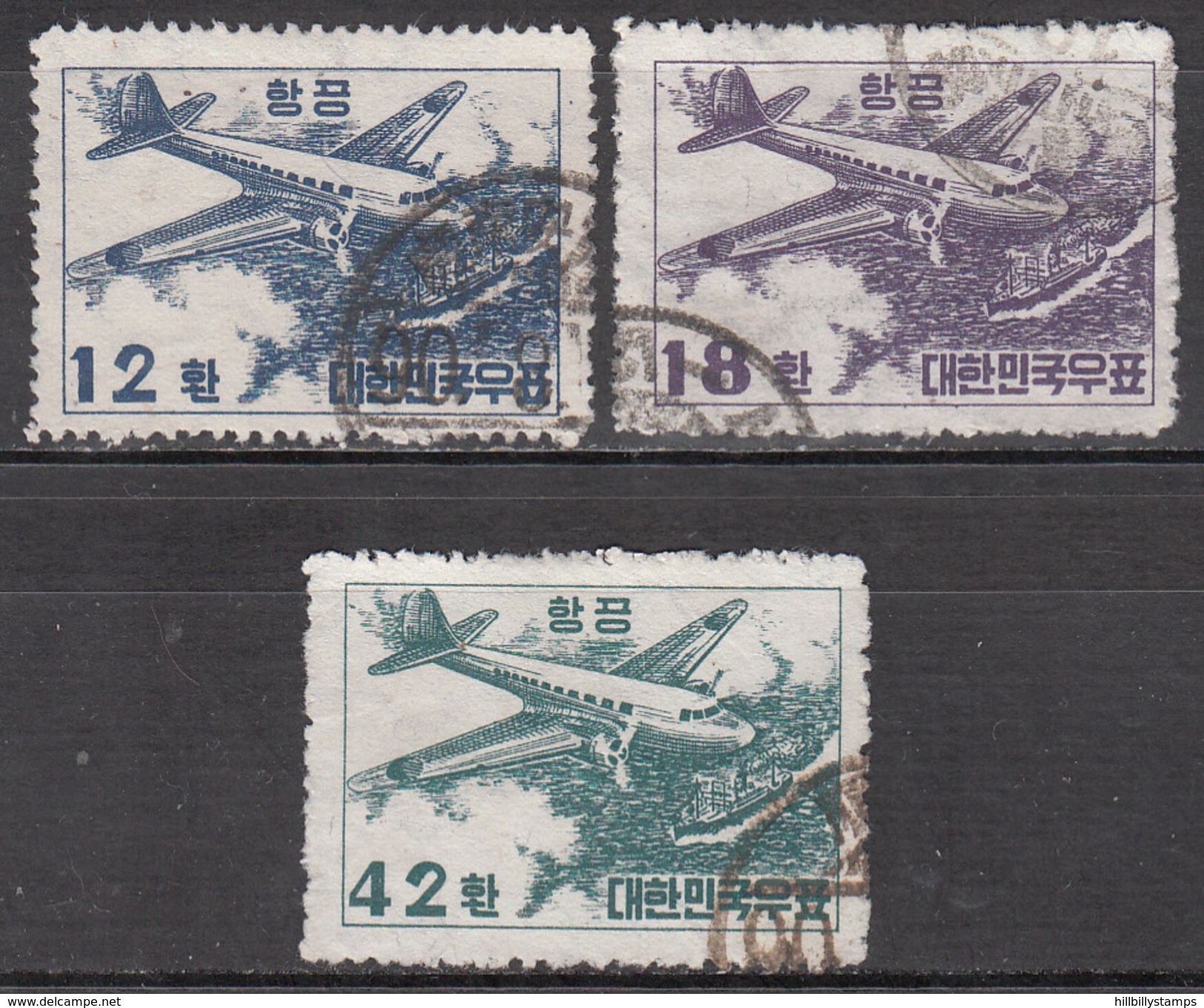 KOREA   SCOTT NO. C9-11     USED      YEAR  1953 - Korea, South