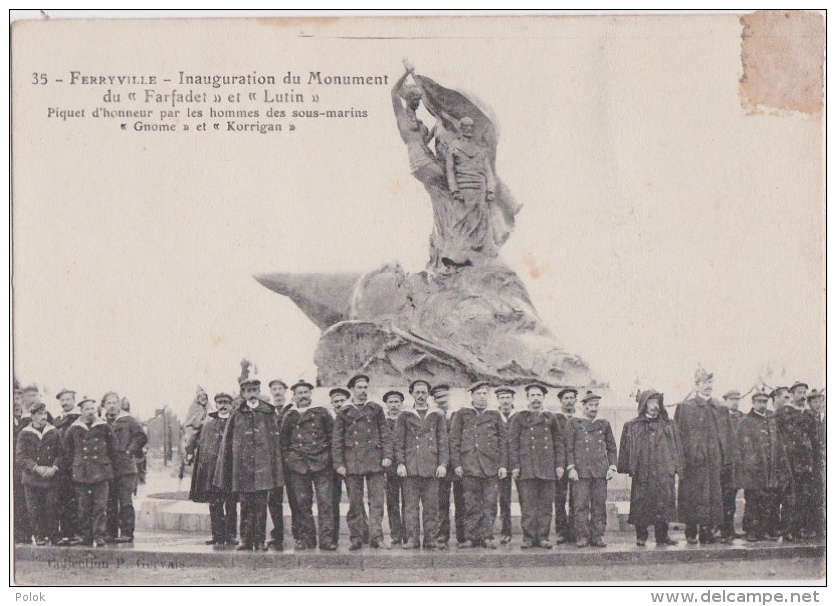 Bj - Cpa FERRYVILLE - Inauguration Du Monument Du "Farfadet" Et "Mutin" - Piquet D'honneur Par Les Hommes Du "Gnome" Et - Tunisie