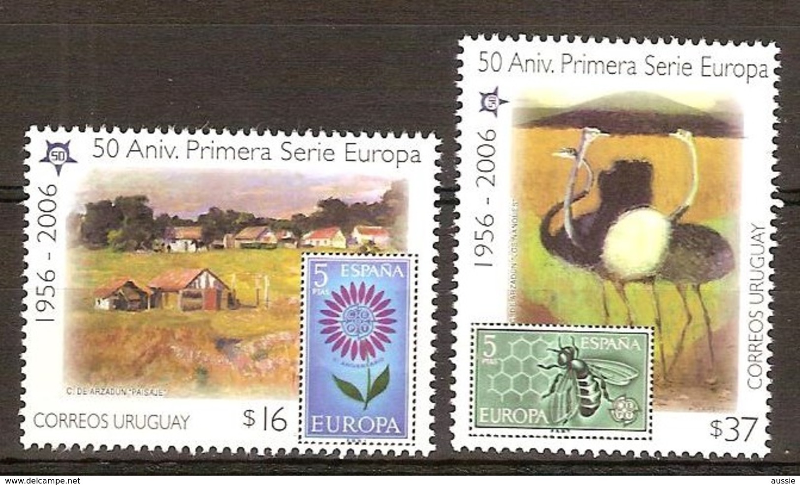 Uruguay 2005 Yvertn°  2225-2226 *** MNH  Cote 8 Euro 50 Ans Europa 50 Jaar Faune - Uruguay