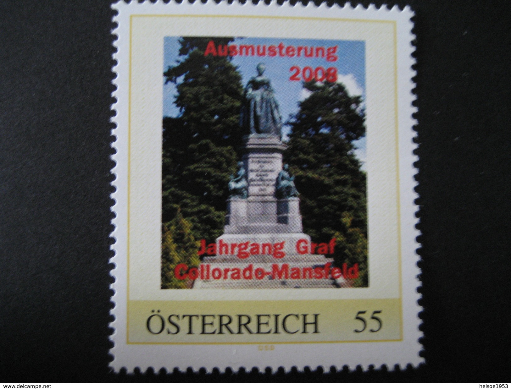 Österreich- Pers.BM 8021041** Ausmusterung 2008 Jahrgang Graf Collorado Mansfeld - Personalisierte Briefmarken