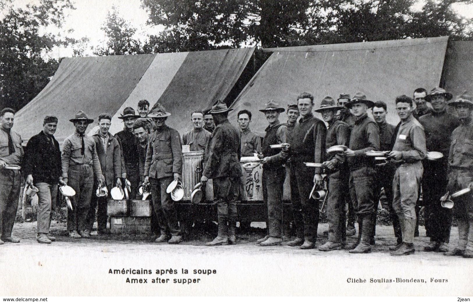 Américains Après La Soupe  - Amex After Supper -  3P17b - Guerre 1914-18